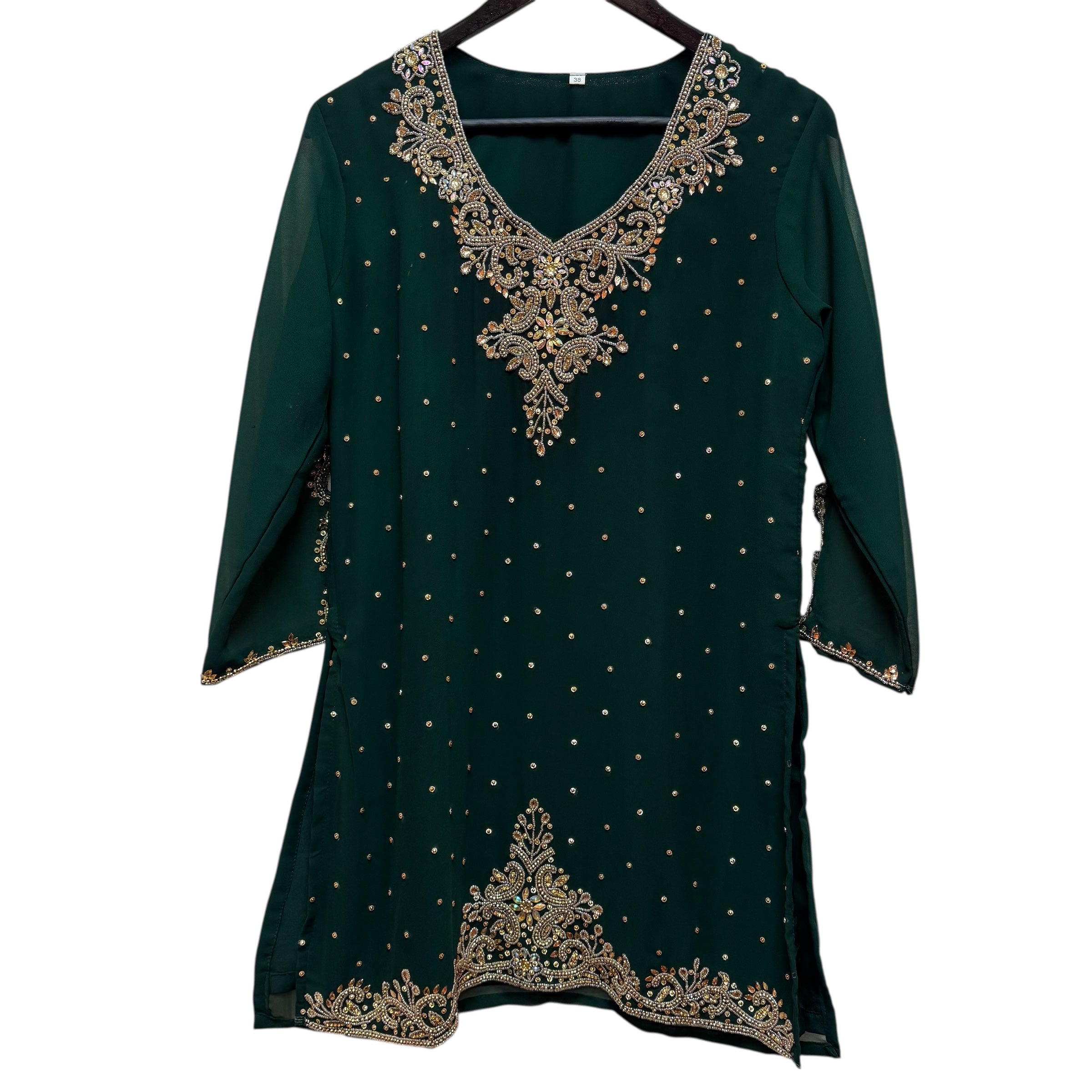 DT Georgette Kurti Size 46 - Vintage India NYC