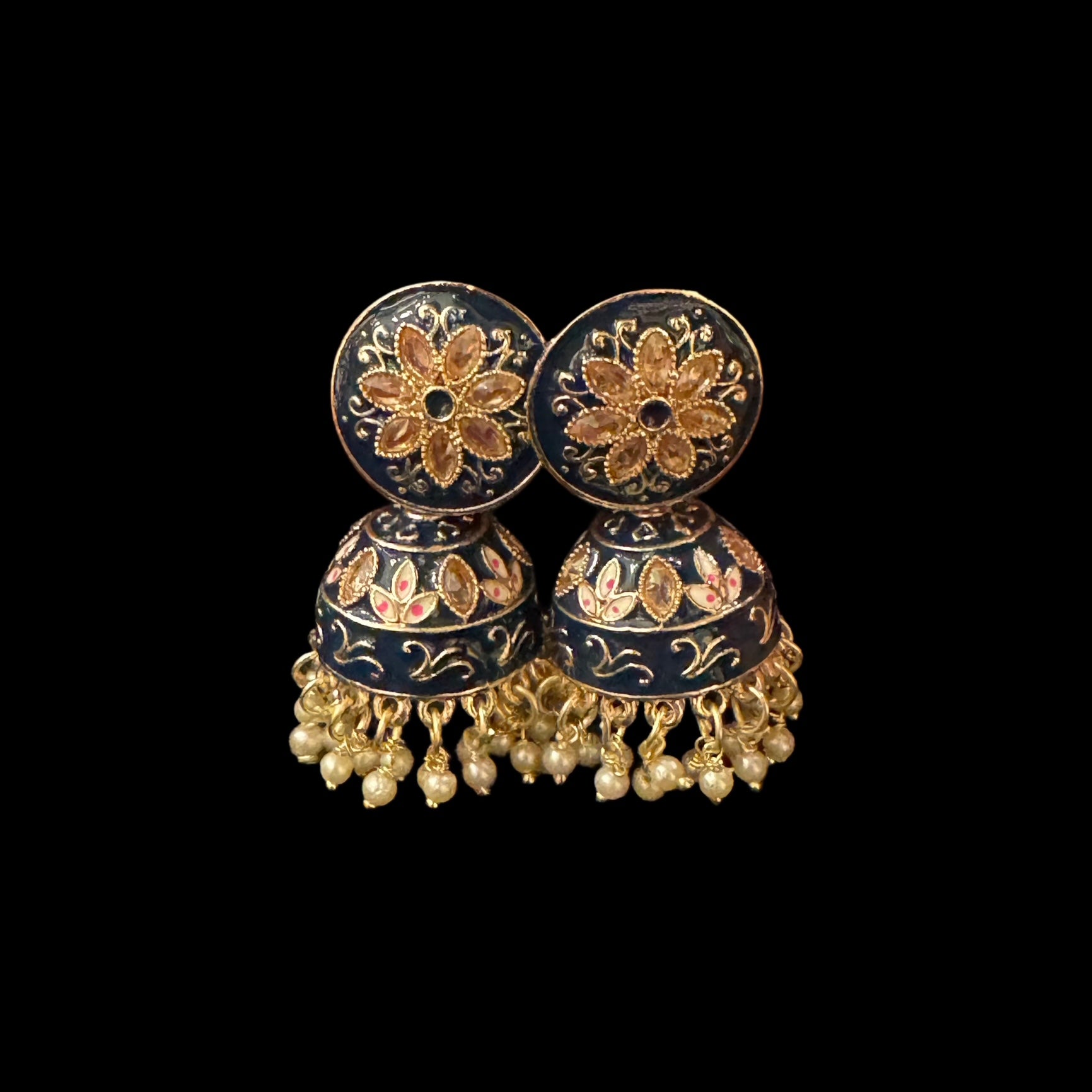 DT Meenakari Jhumka Earrings-Many Colors