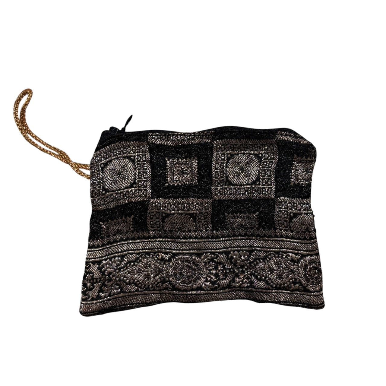 Vintage Sari Zip Pouch Bag  Sm 25