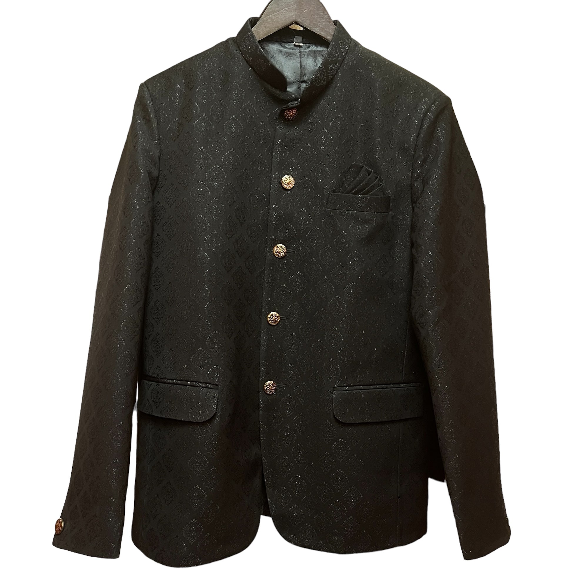 Black Jacquard Jodhpuri Jacket