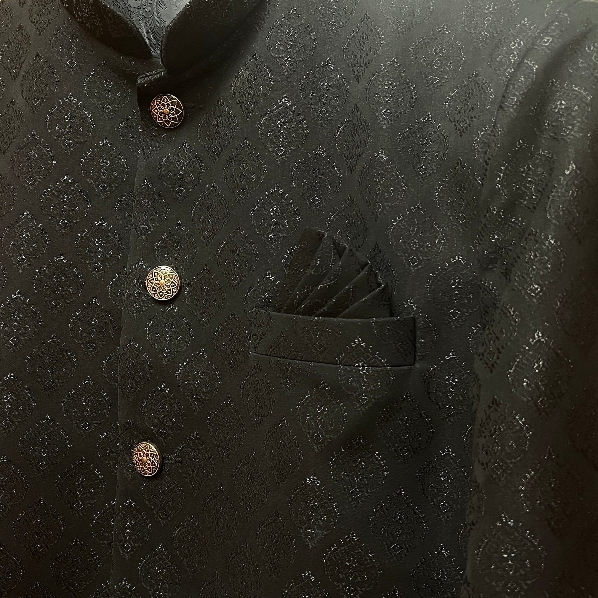 Black Jacquard Jodhpuri Jacket