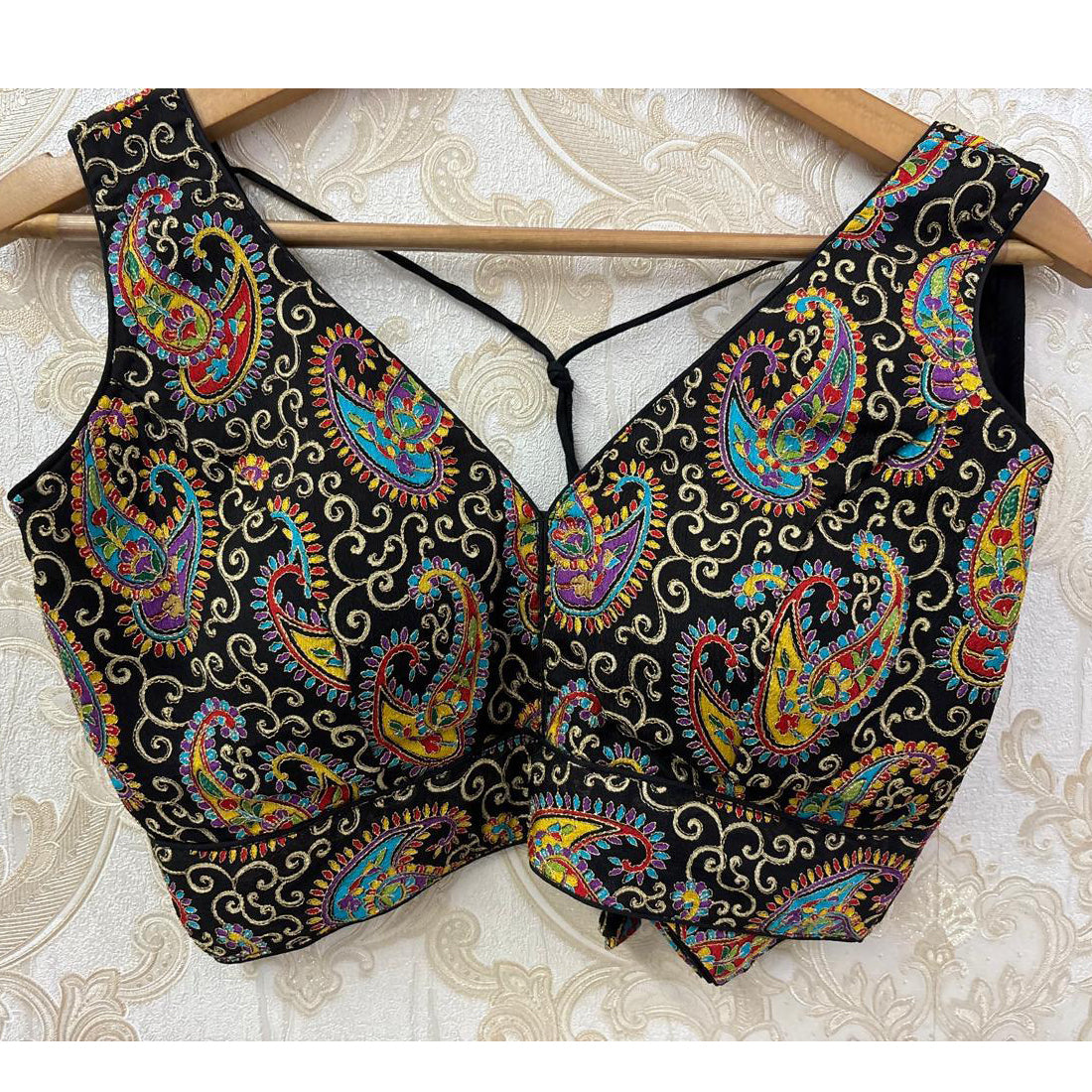 Black Paisley Choli Blouse-Size 32