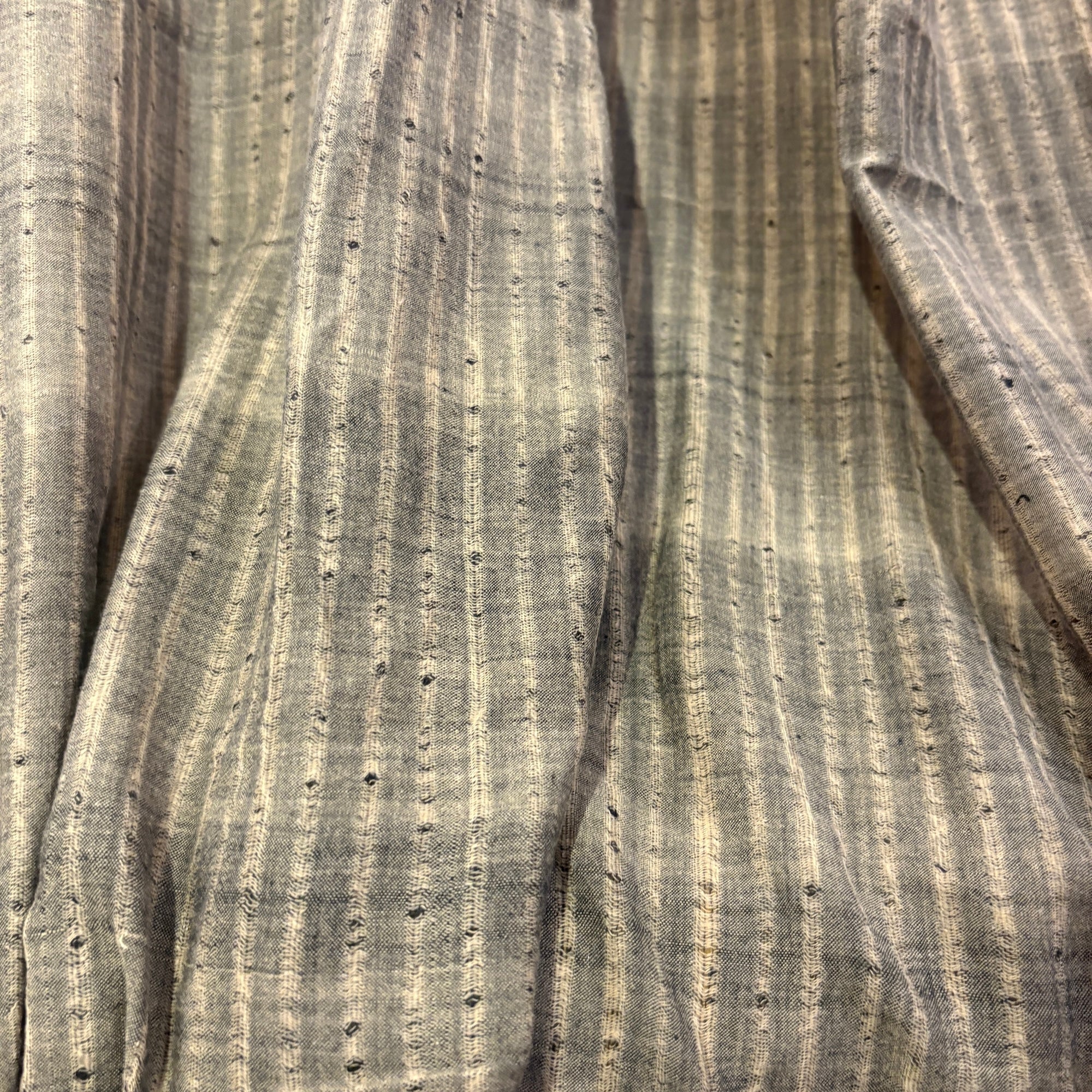 Black & Tan Handwoven Cotton Dupatta - Vintage India NYC