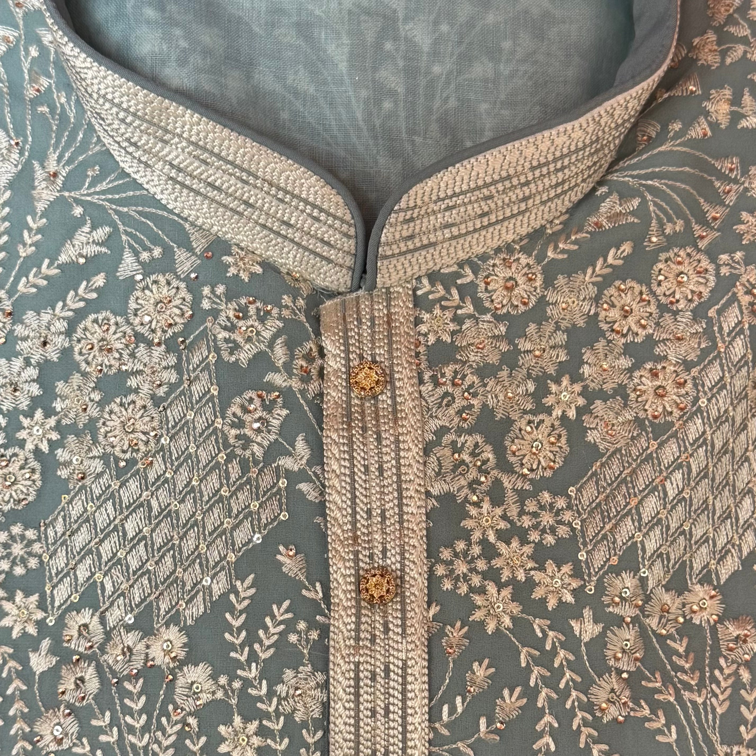 Heavy Embroidered Kurta with Gold - Colors - Vintage India NYC