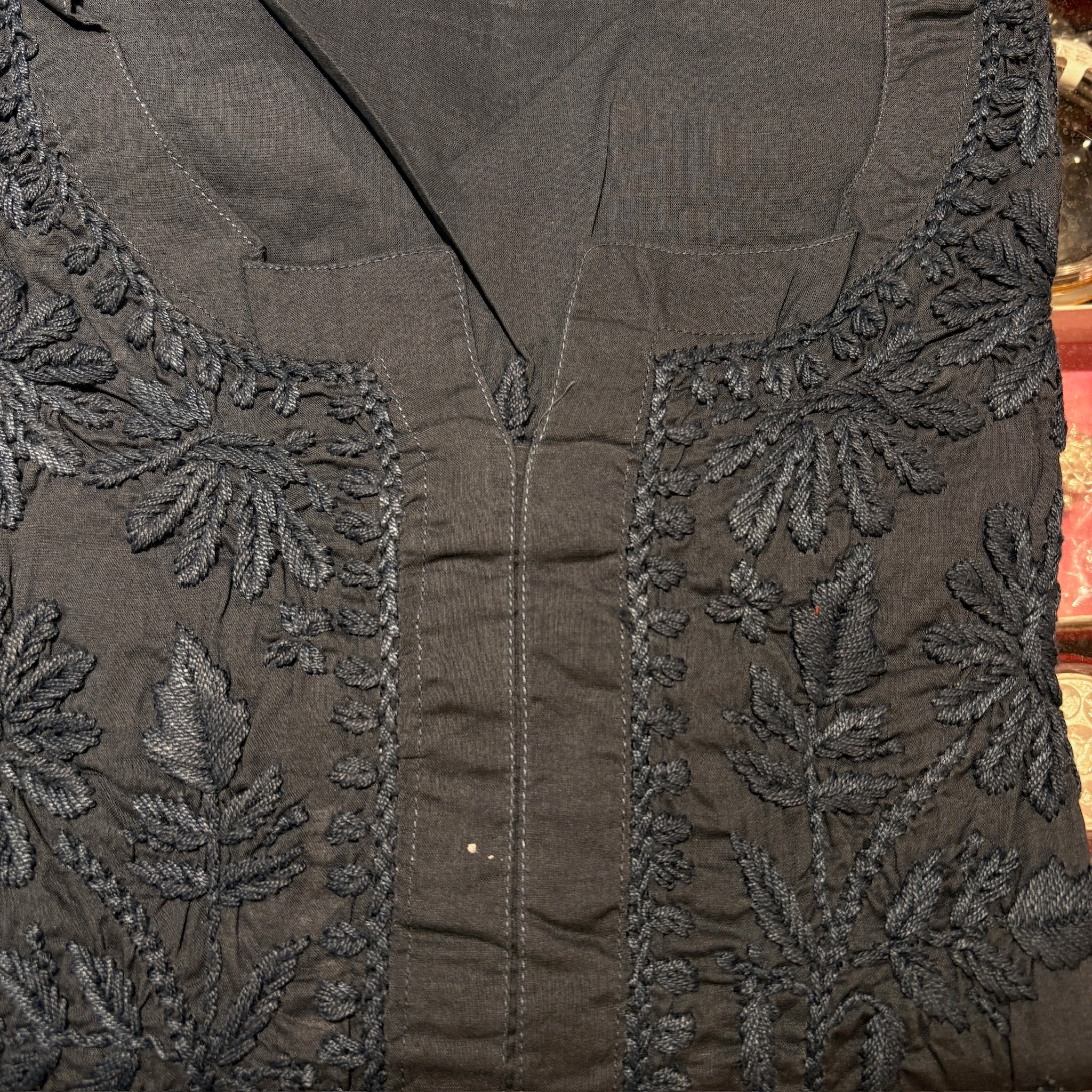 MA Short Embroidered Cotton Kurti-Size 36