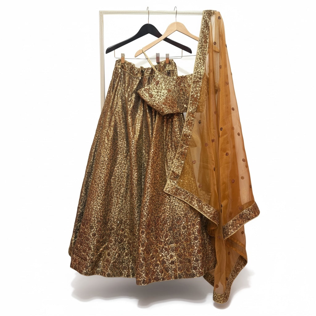 Copper Gold Lehenga Set - Vintage India NYC