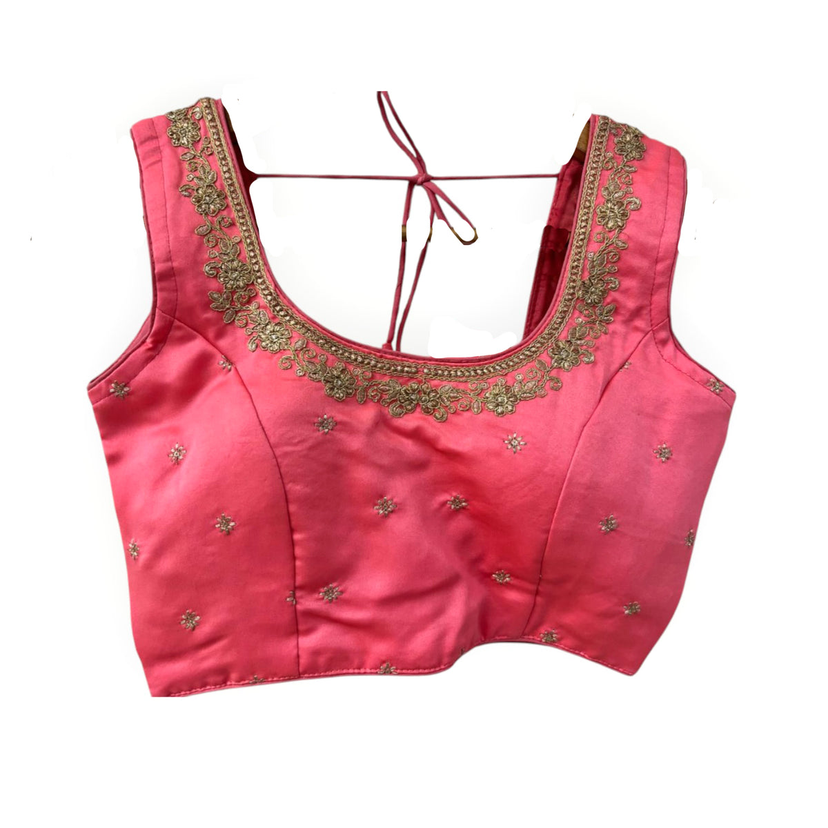 Round Neck Embroidered Blouse-Size 32- Colors - Vintage India NYC