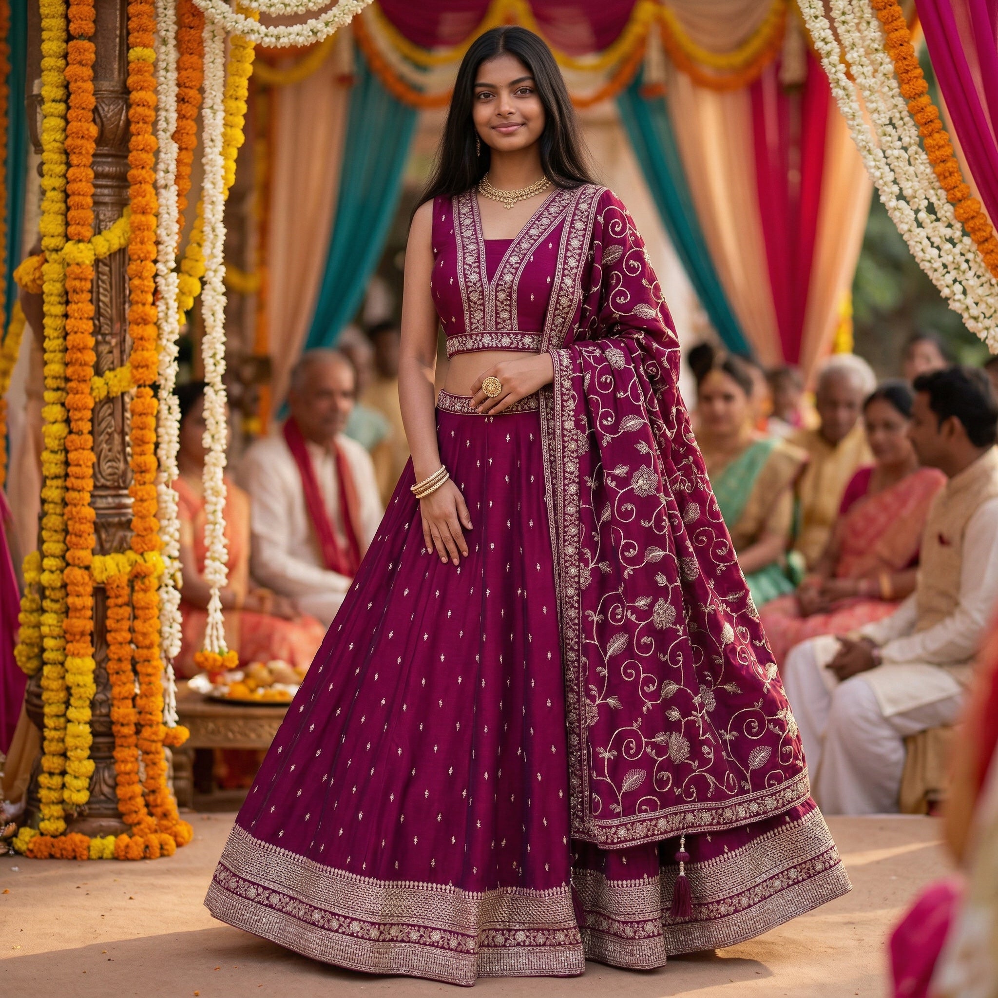 DT Embroidered Lehengas-Colors - Vintage India NYC