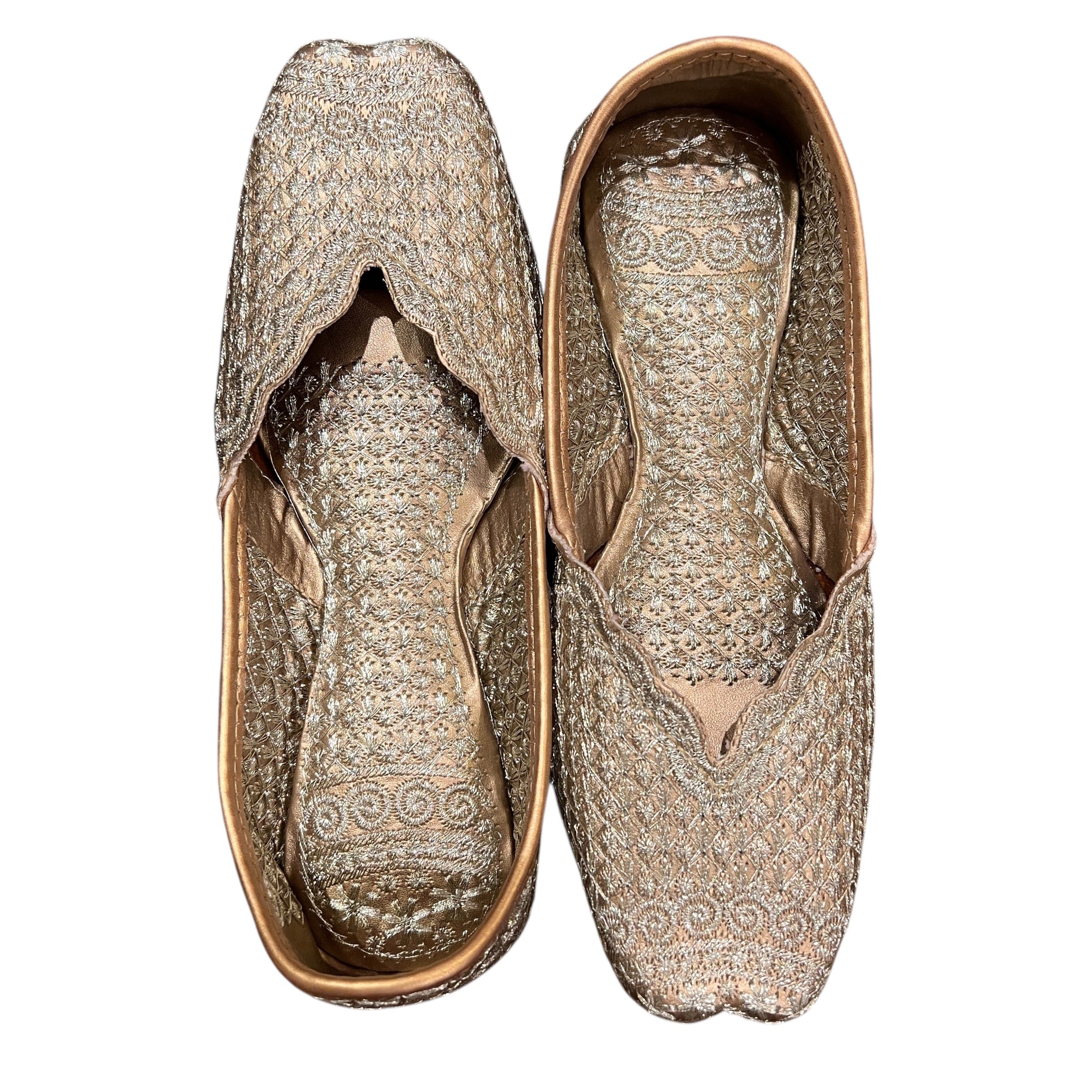 DT Gold Embroidered Juttis - Vintage India NYC