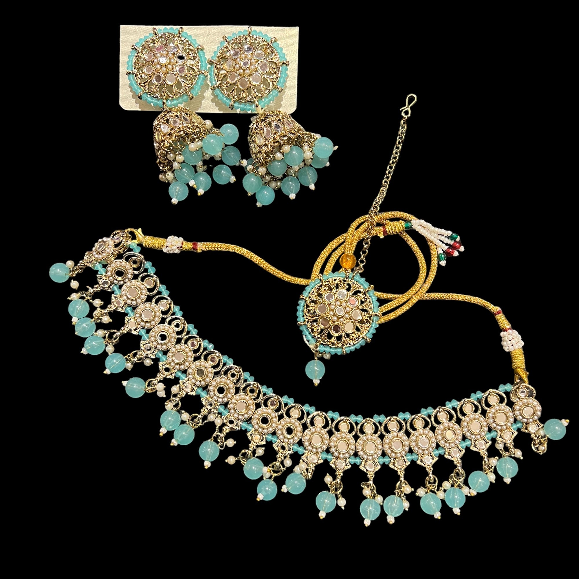 DT Jhumka Necklace Sets 4 - Vintage India NYC
