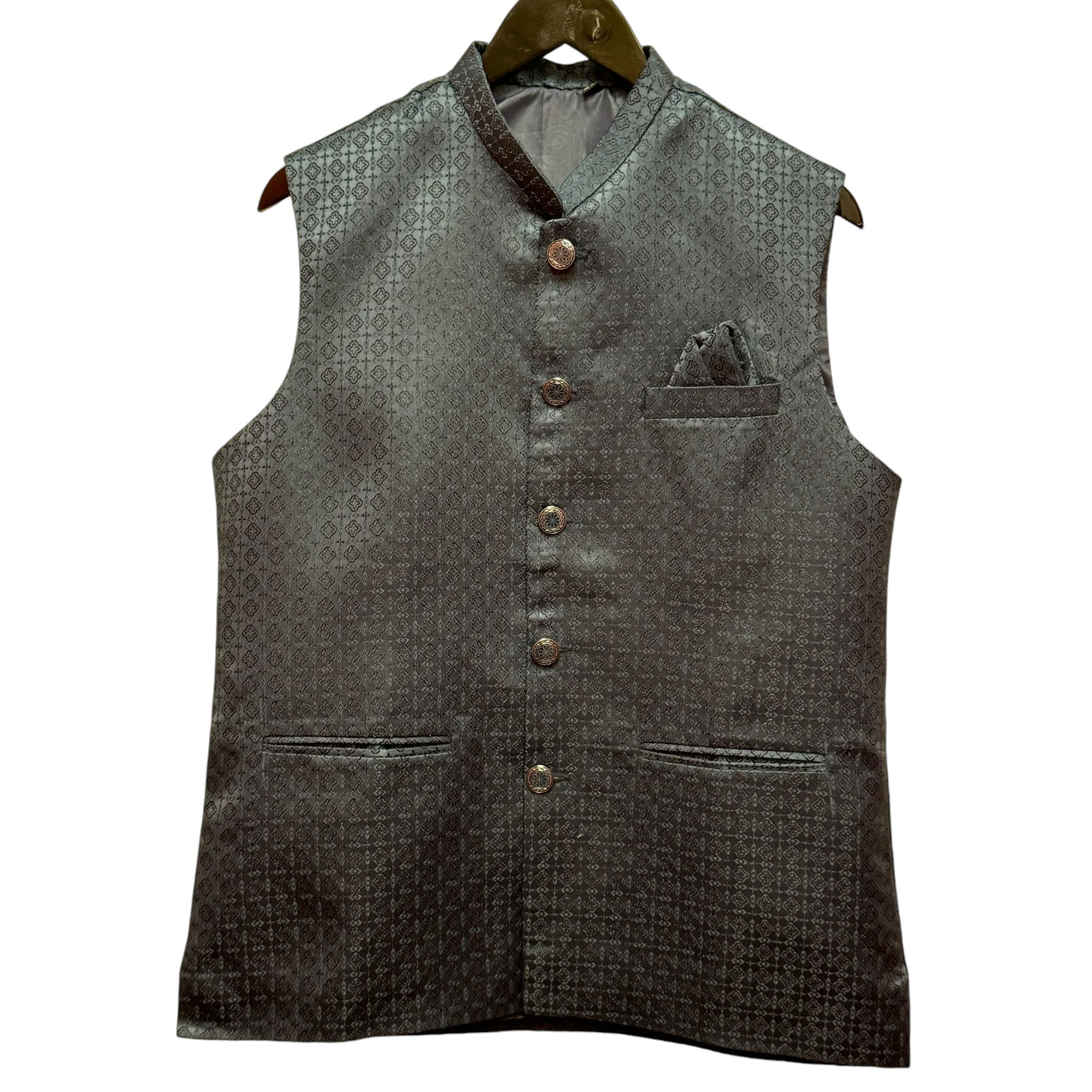 Dark Grey Jacquard Vest