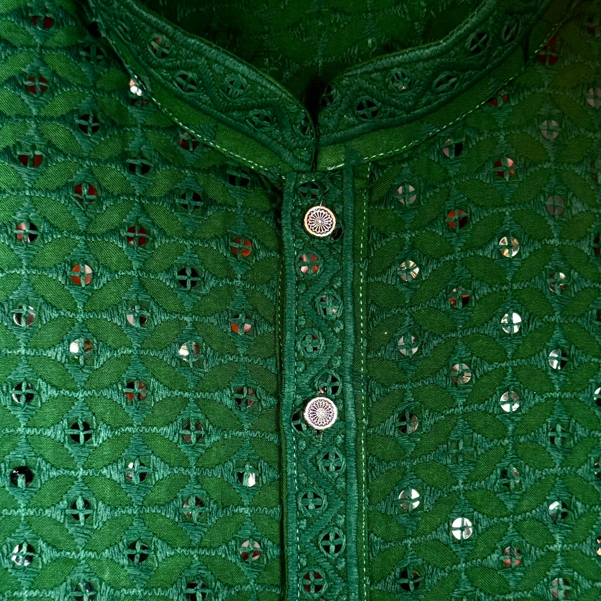 Deep Emerald Lucknowi Kurta
