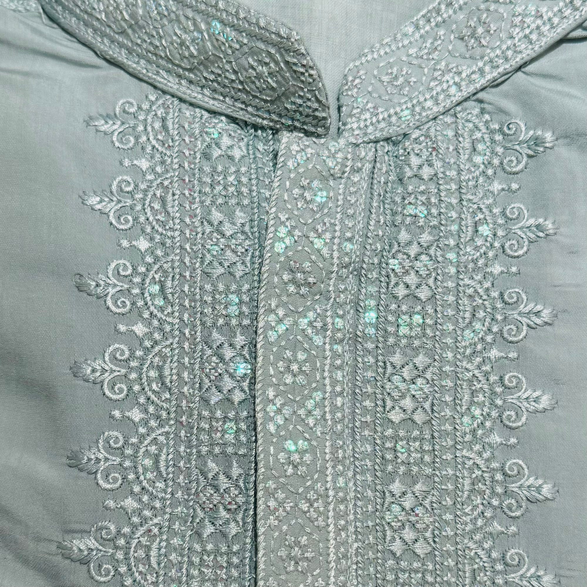 Dusty Sage Embroidered Kurta