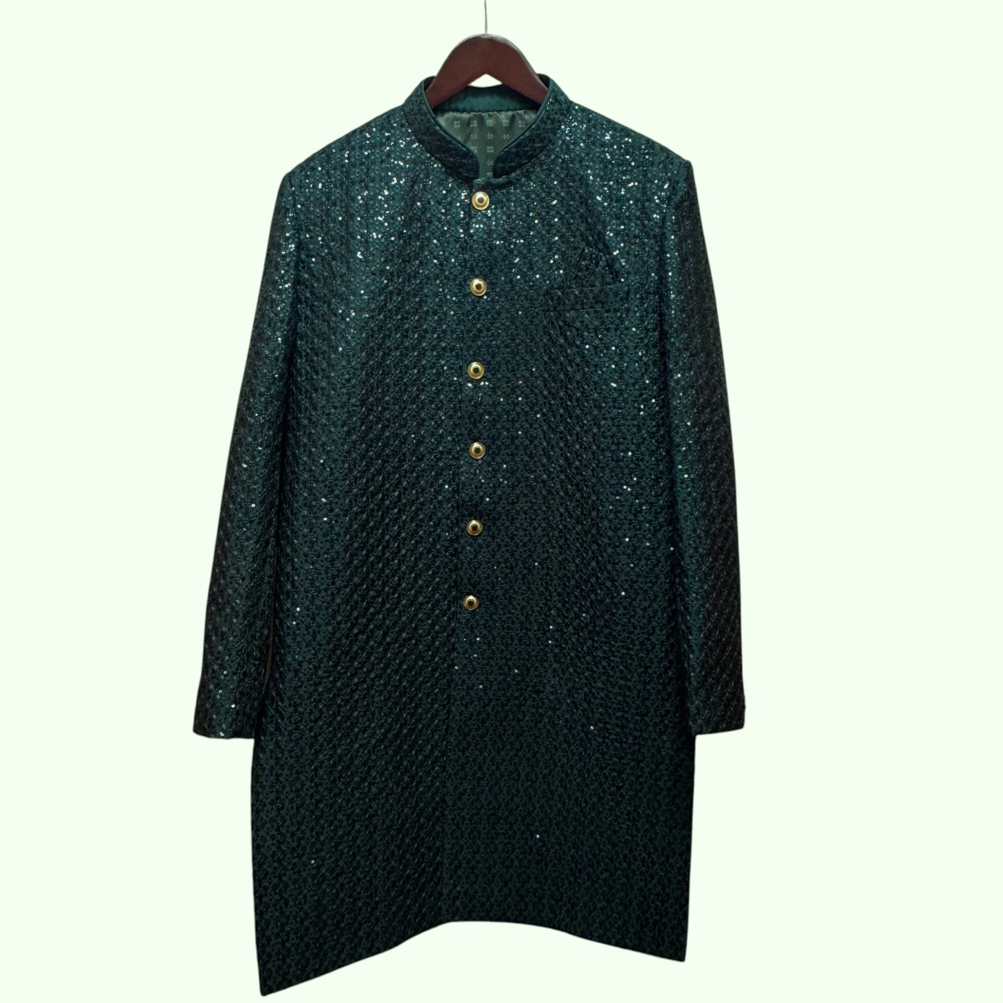 Emerald Lucknowi Heavy Embroidered Sherwani