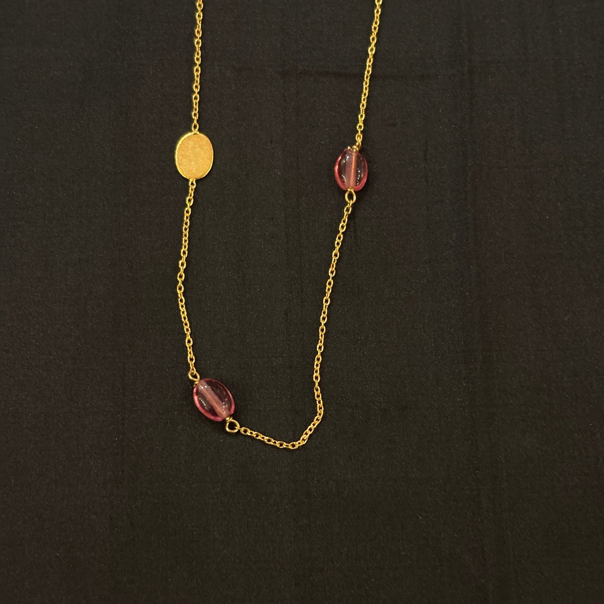MK Semi Precious Gold Necklace-Colors