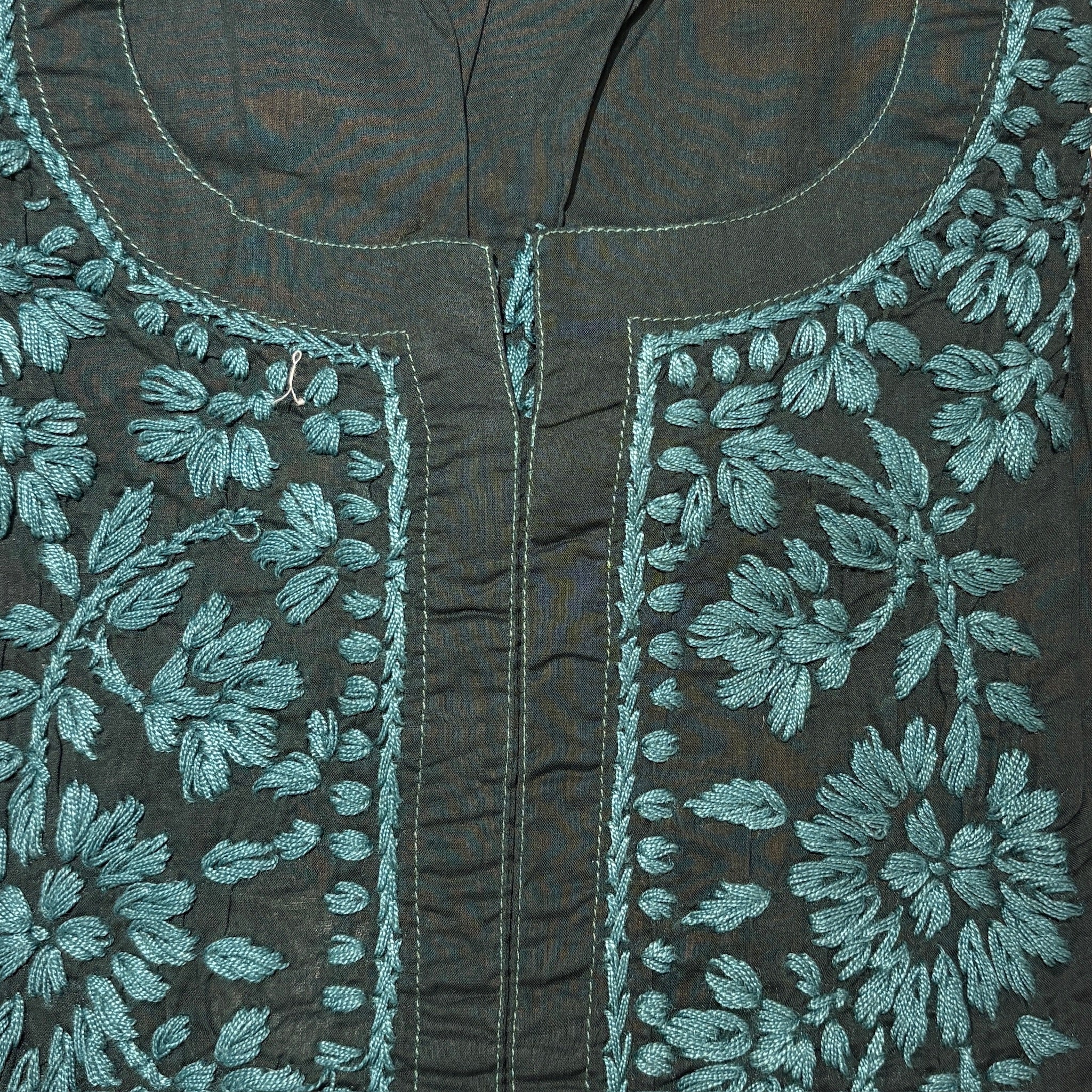 MA Short Embroidered Cotton Kurti-Size 34