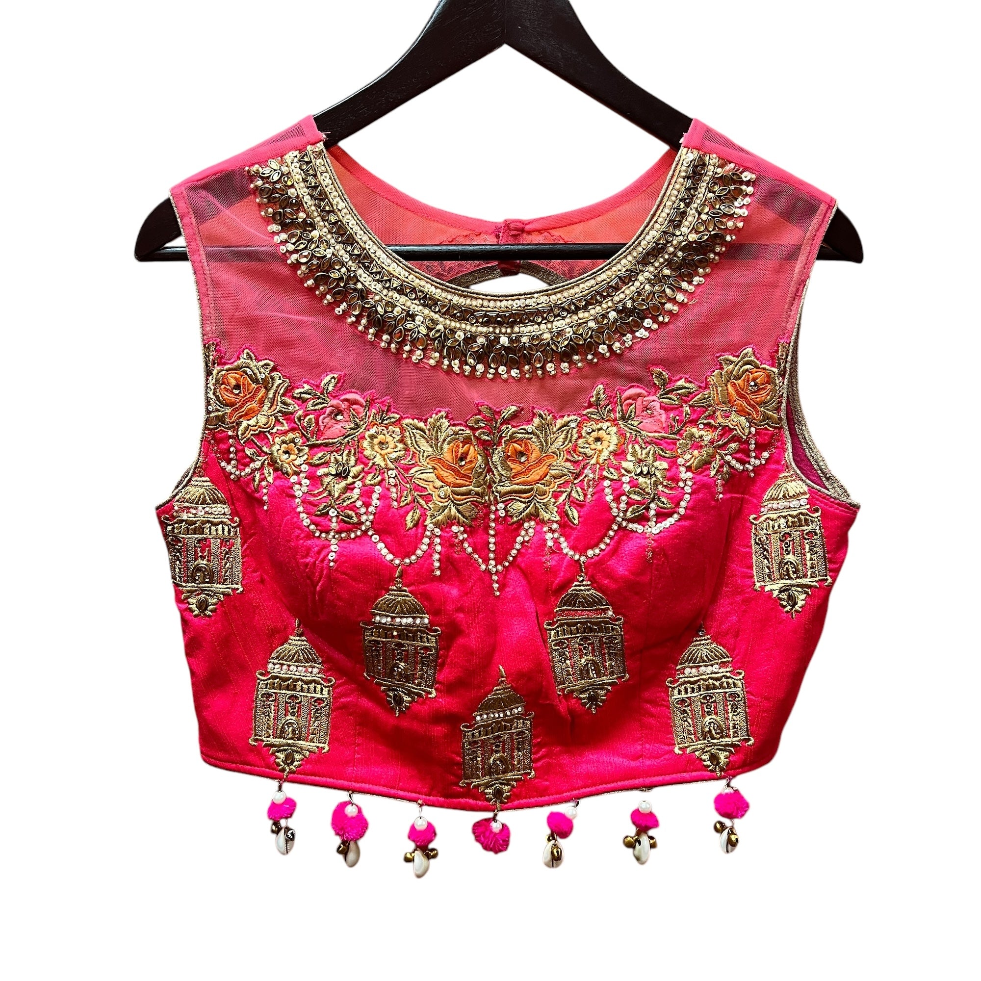 Fuchsia Embroidered Choli Blouse -Size 36