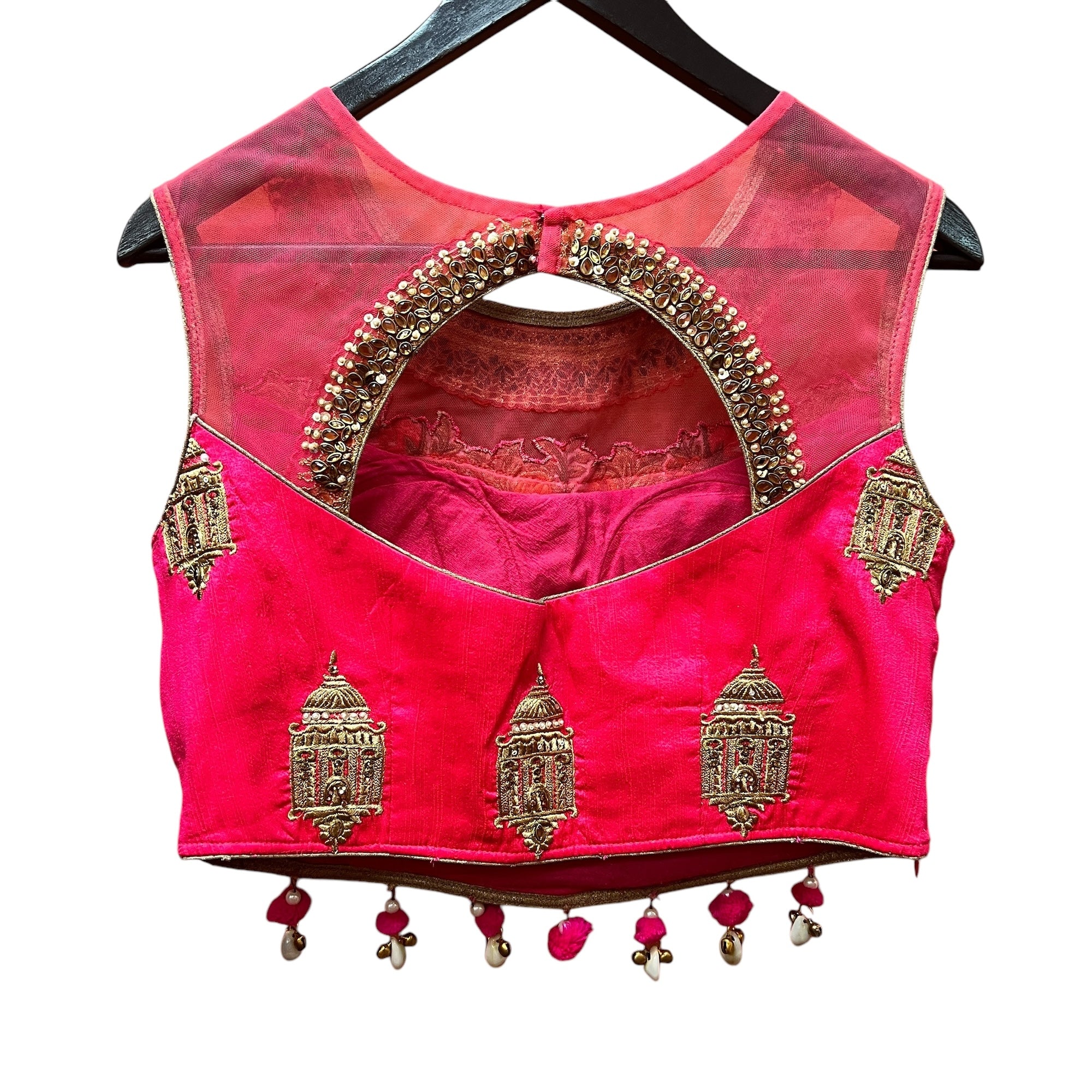 Fuchsia Embroidered Choli Blouse -Size 36