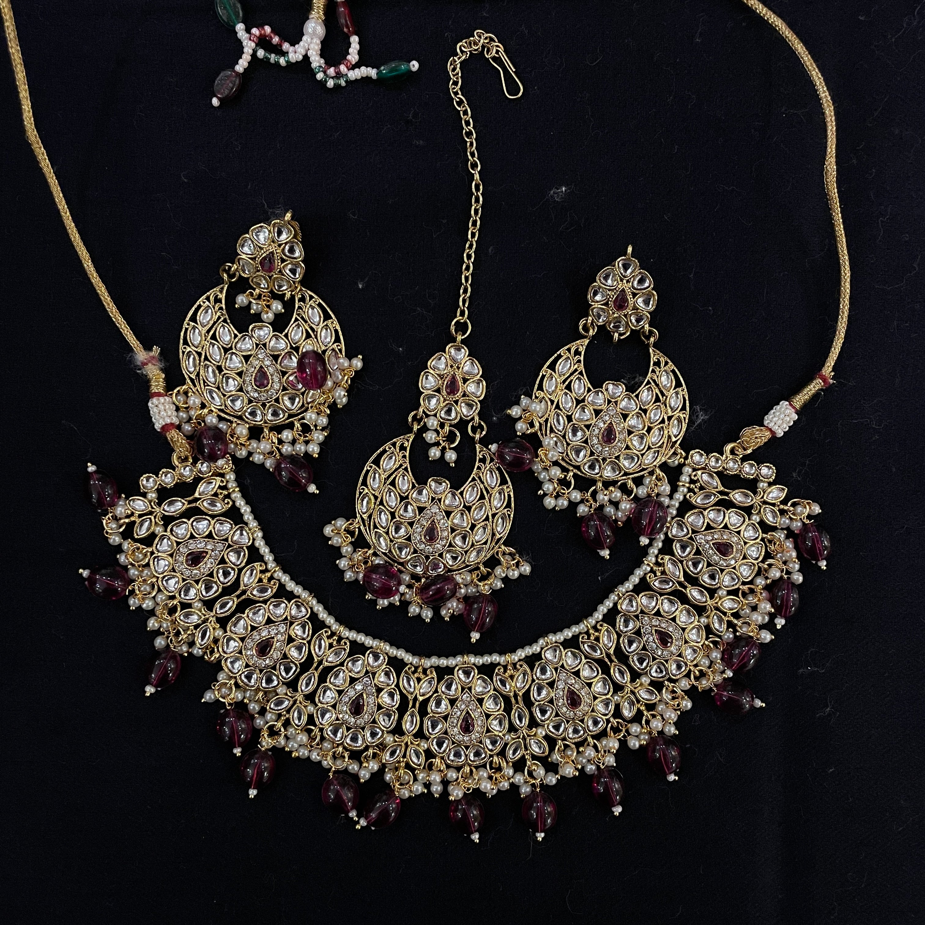 DT Pearl Chandbali Necklace Sets - Vintage India NYC