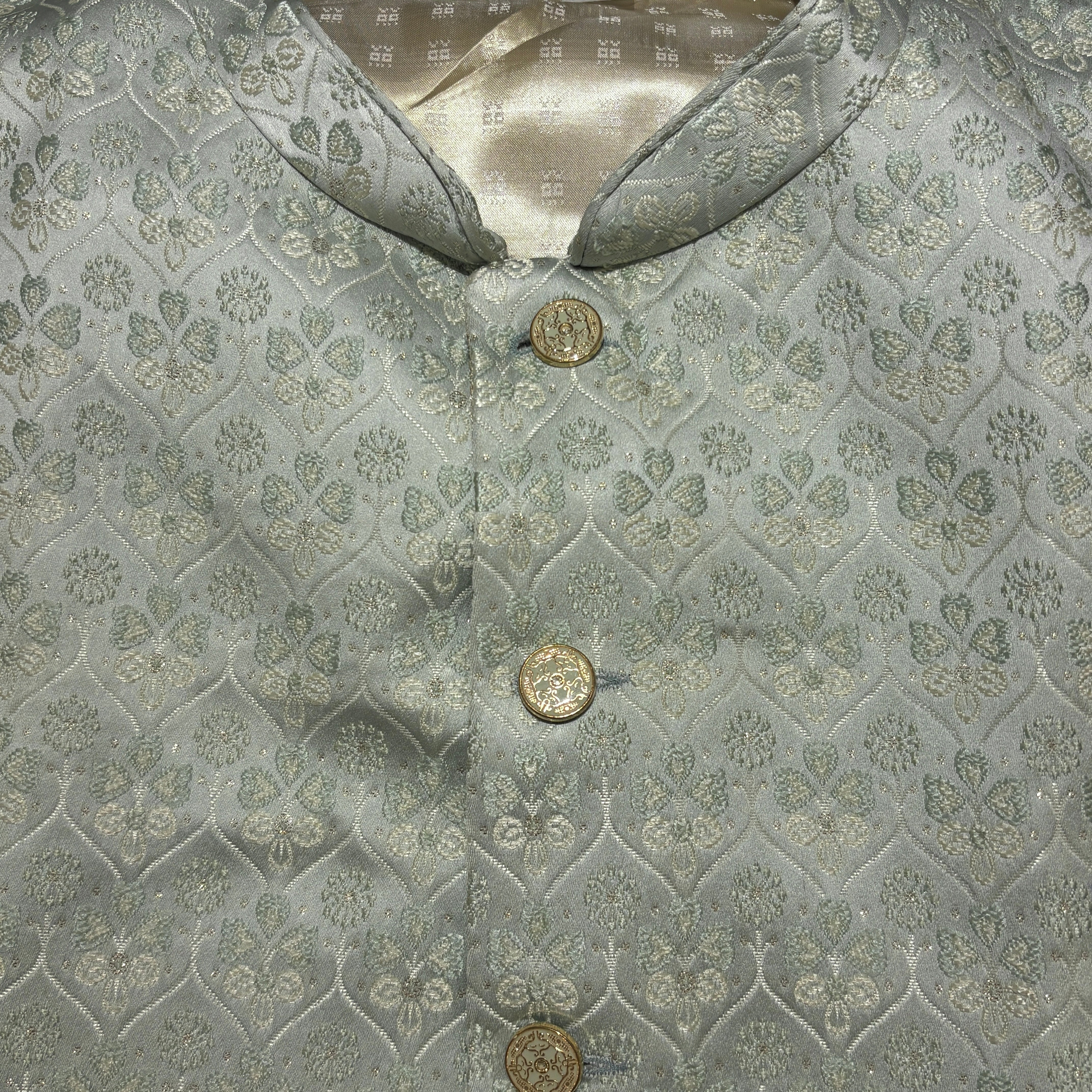 Big & Tall Mint Ogee Flower Vest