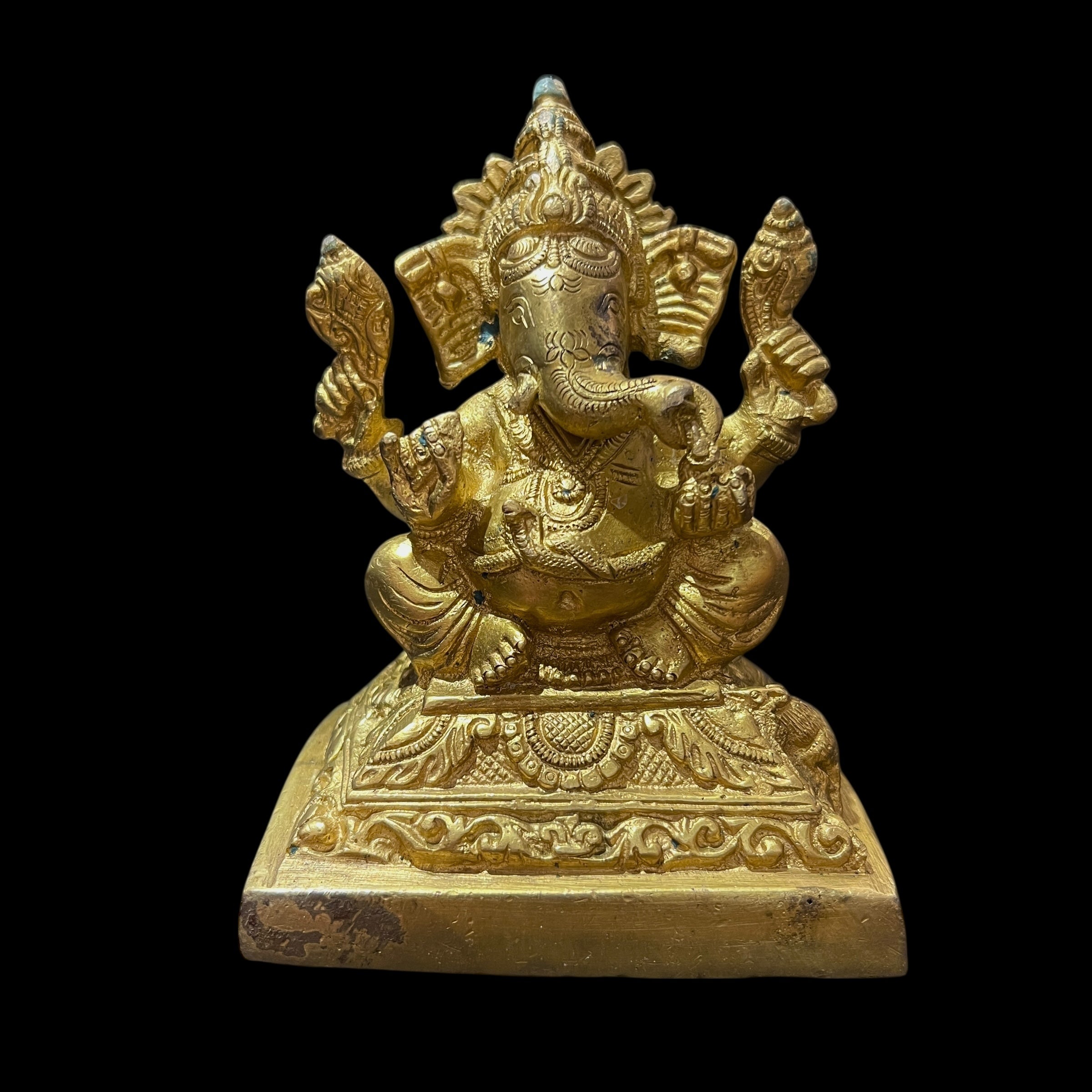 GM Brass Ganesh 1202-5.5in - Vintage India NYC