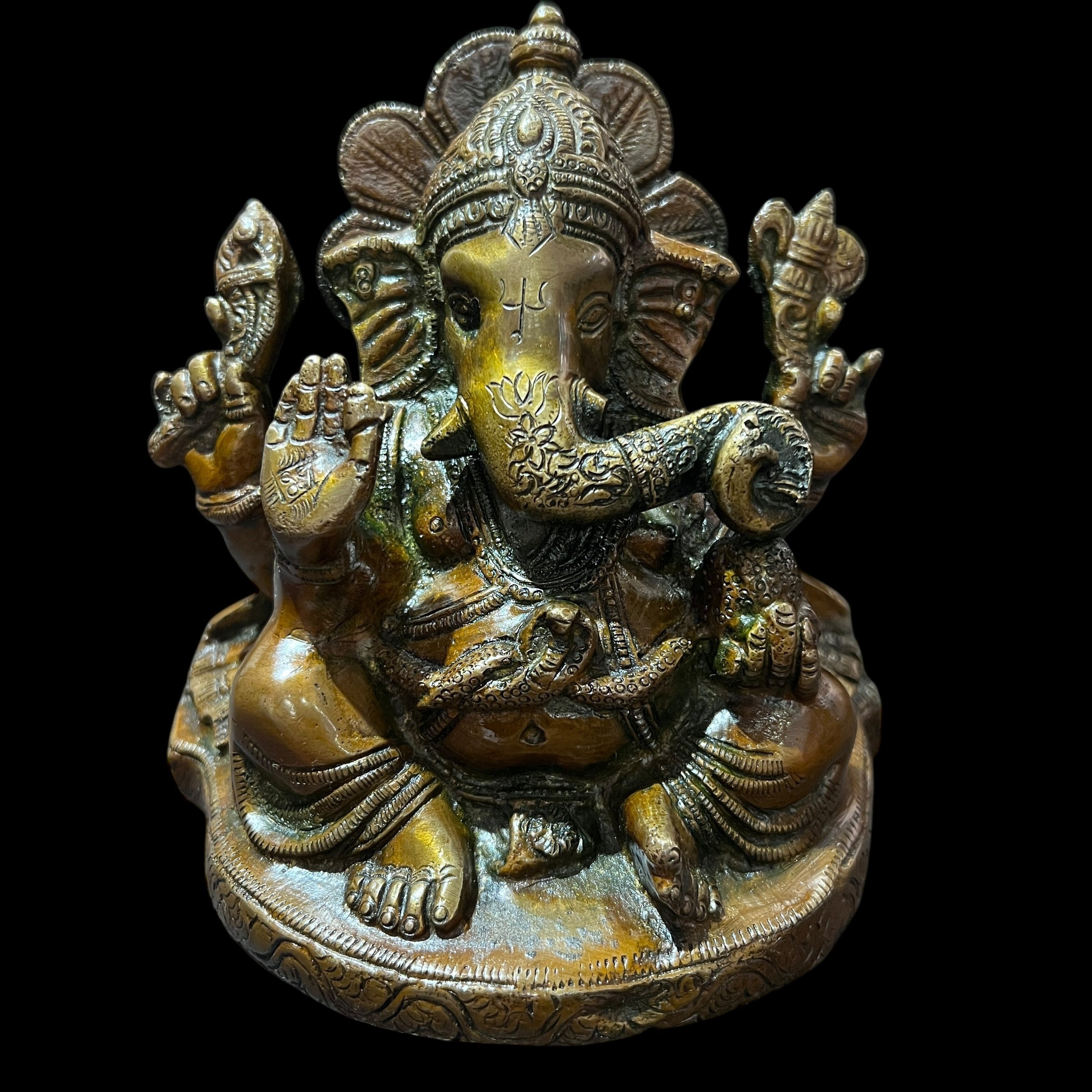 GM Bronze Ganesh 2304-6.5in - Vintage India NYC
