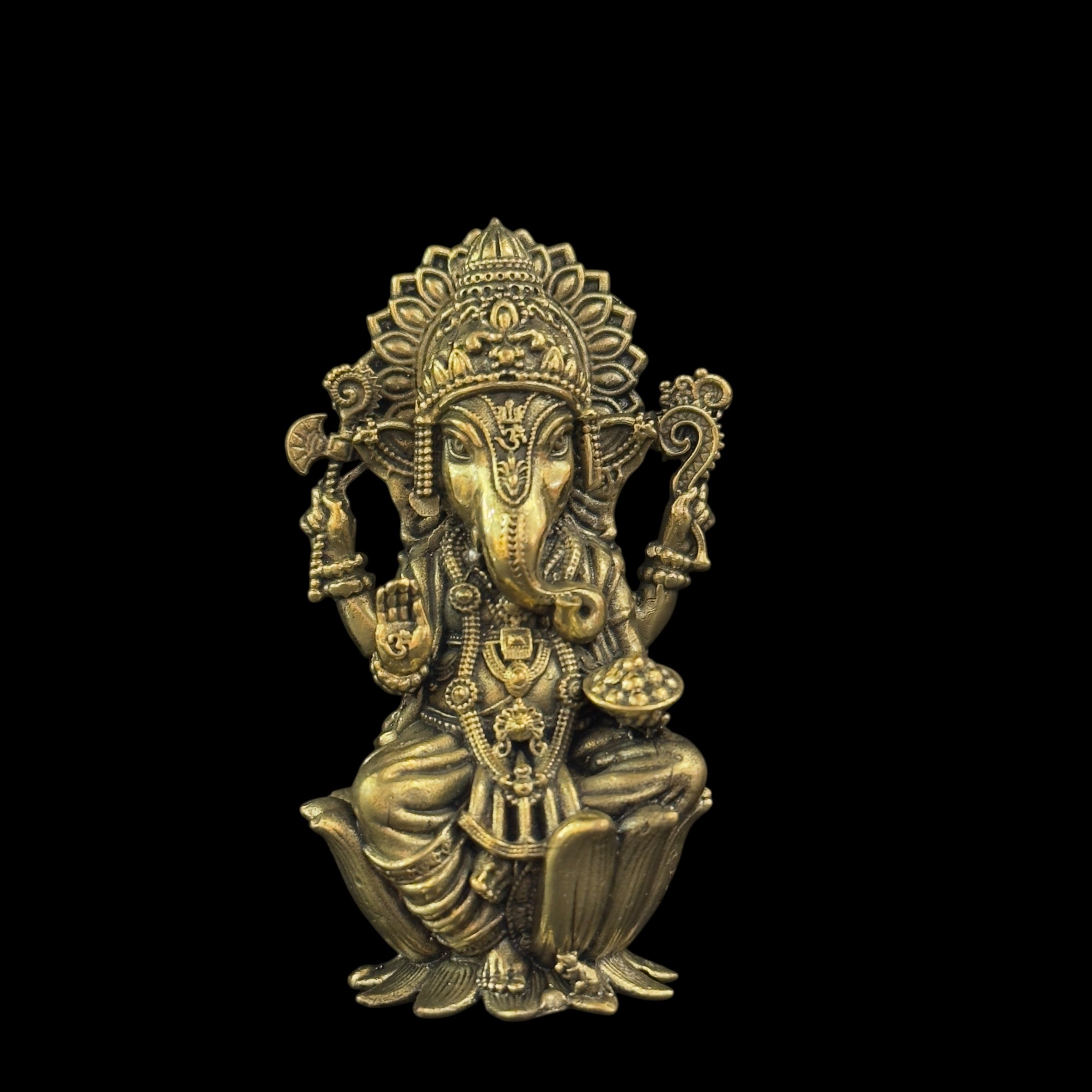 GM Fine Brass Lakshmi Ganesh Saraswati 3in