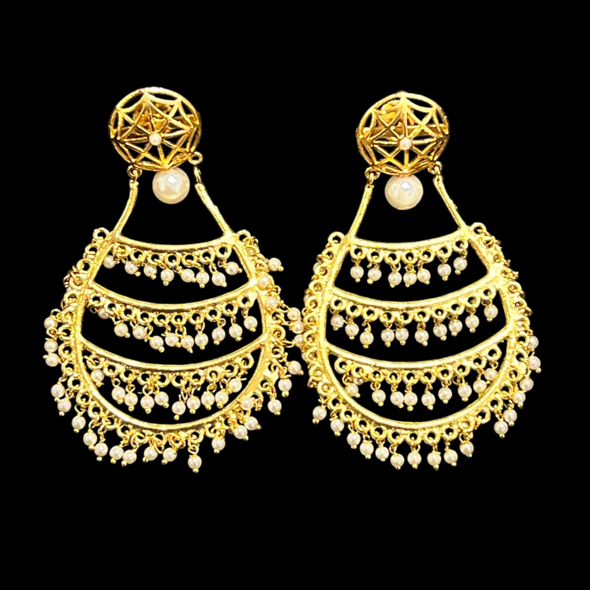 Gold Pearl Drop Earrings