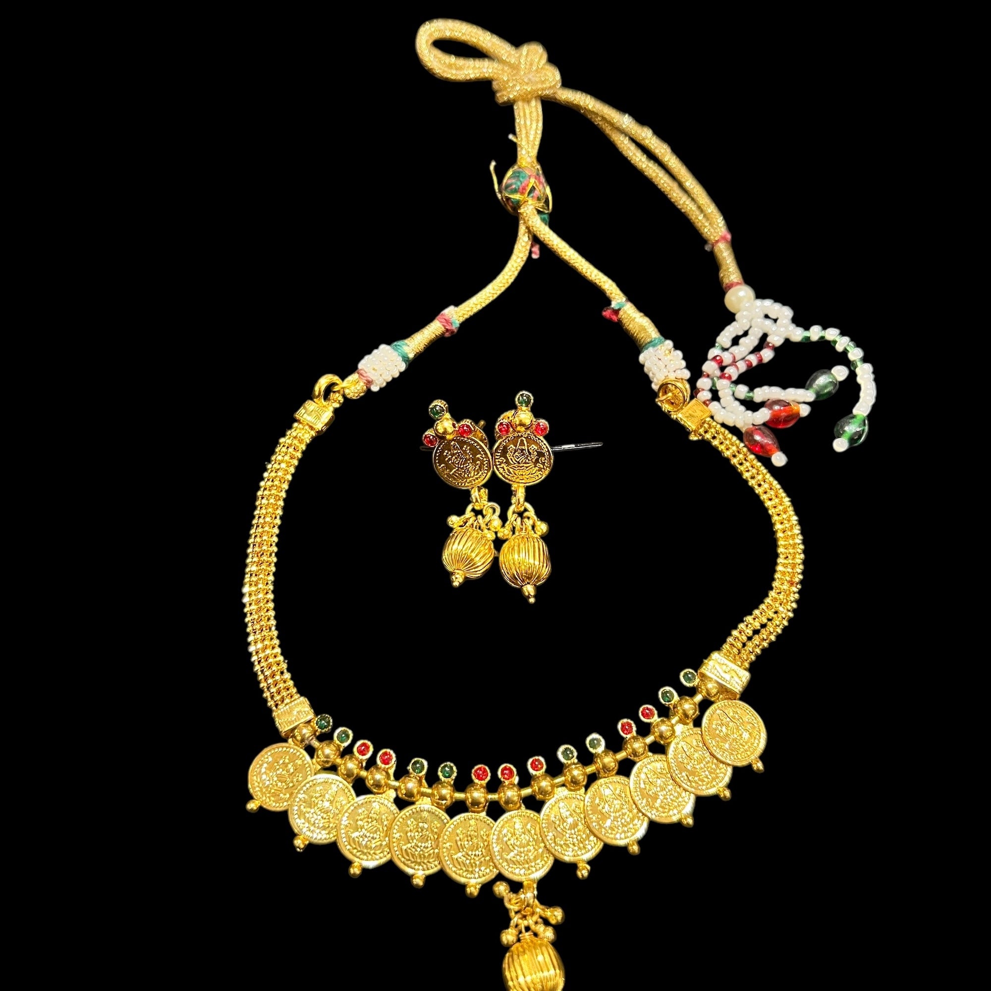 Gold Temple Necklace & Earrings