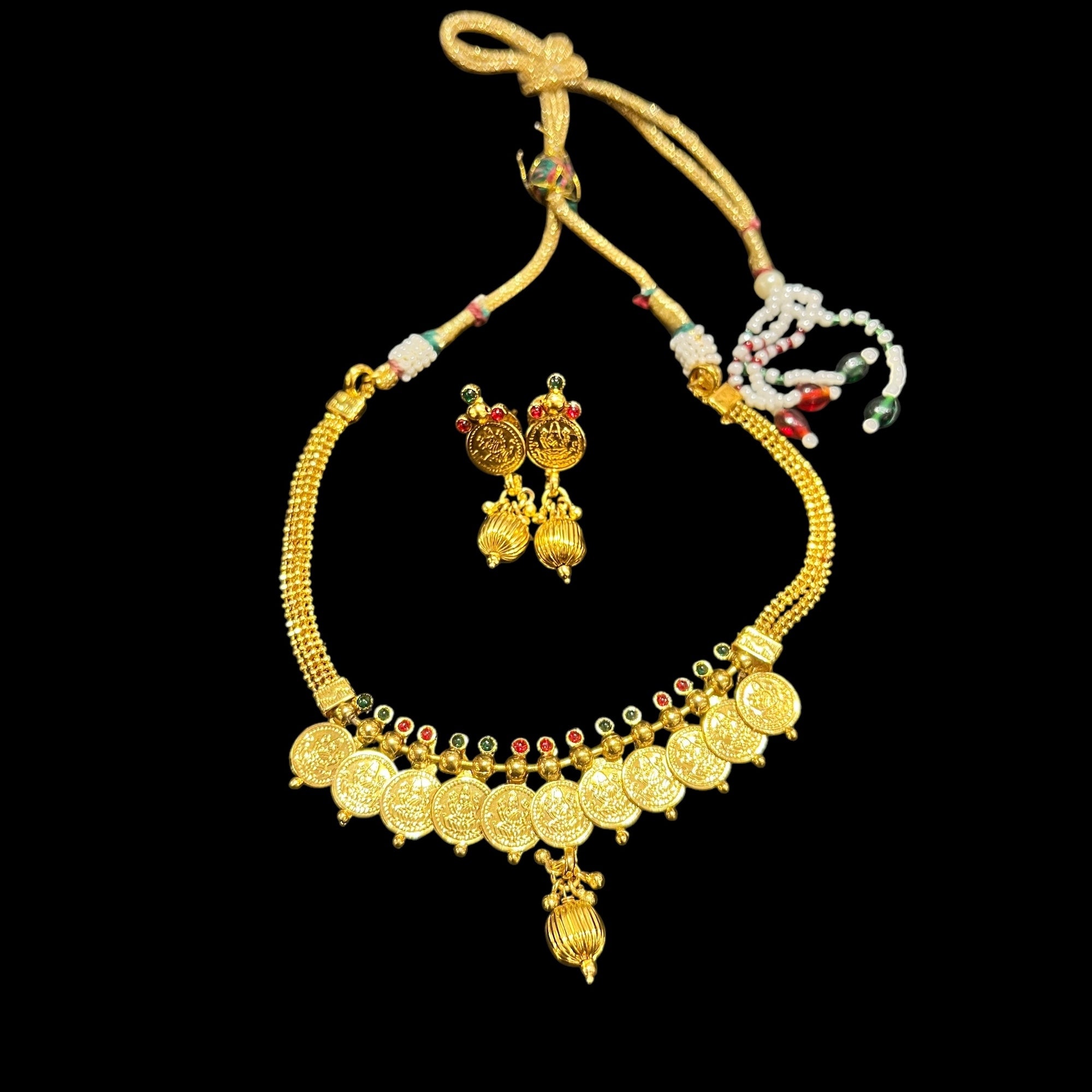 Gold Temple Necklace & Earrings