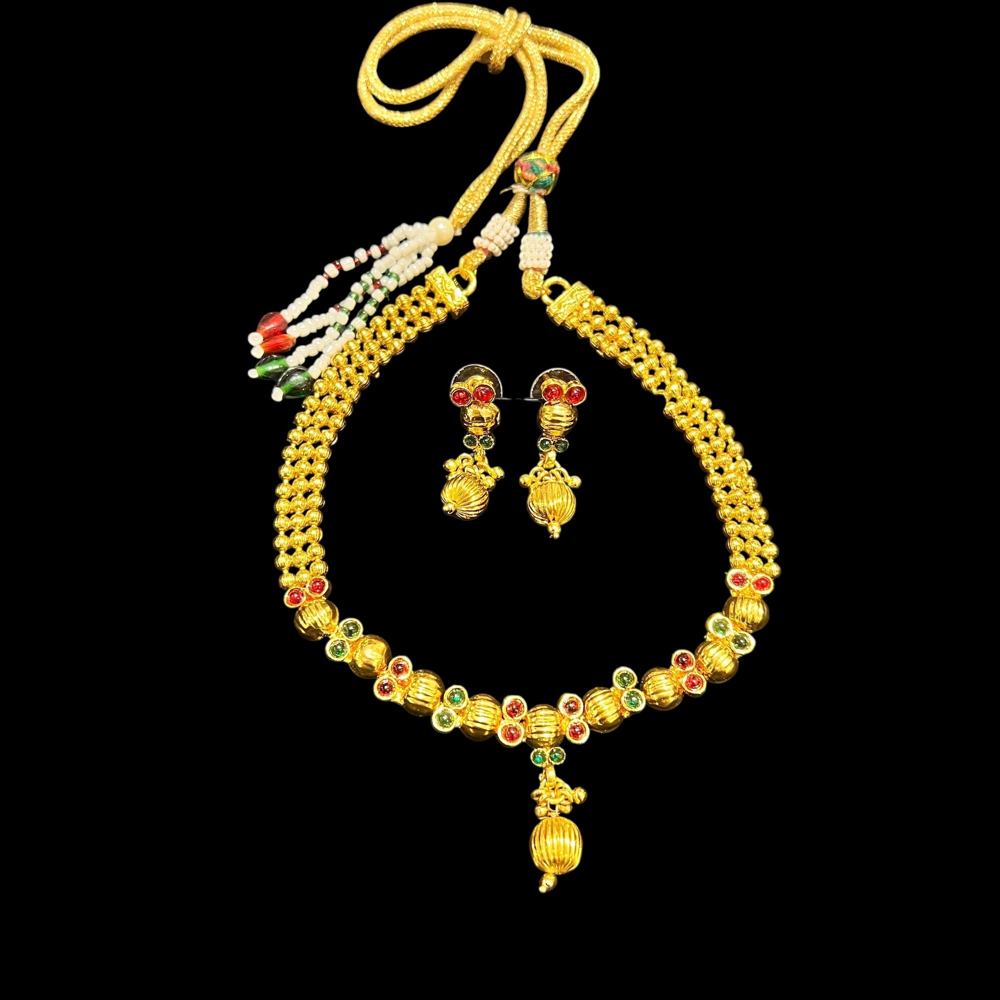 Gold Temple Necklace & Earrings