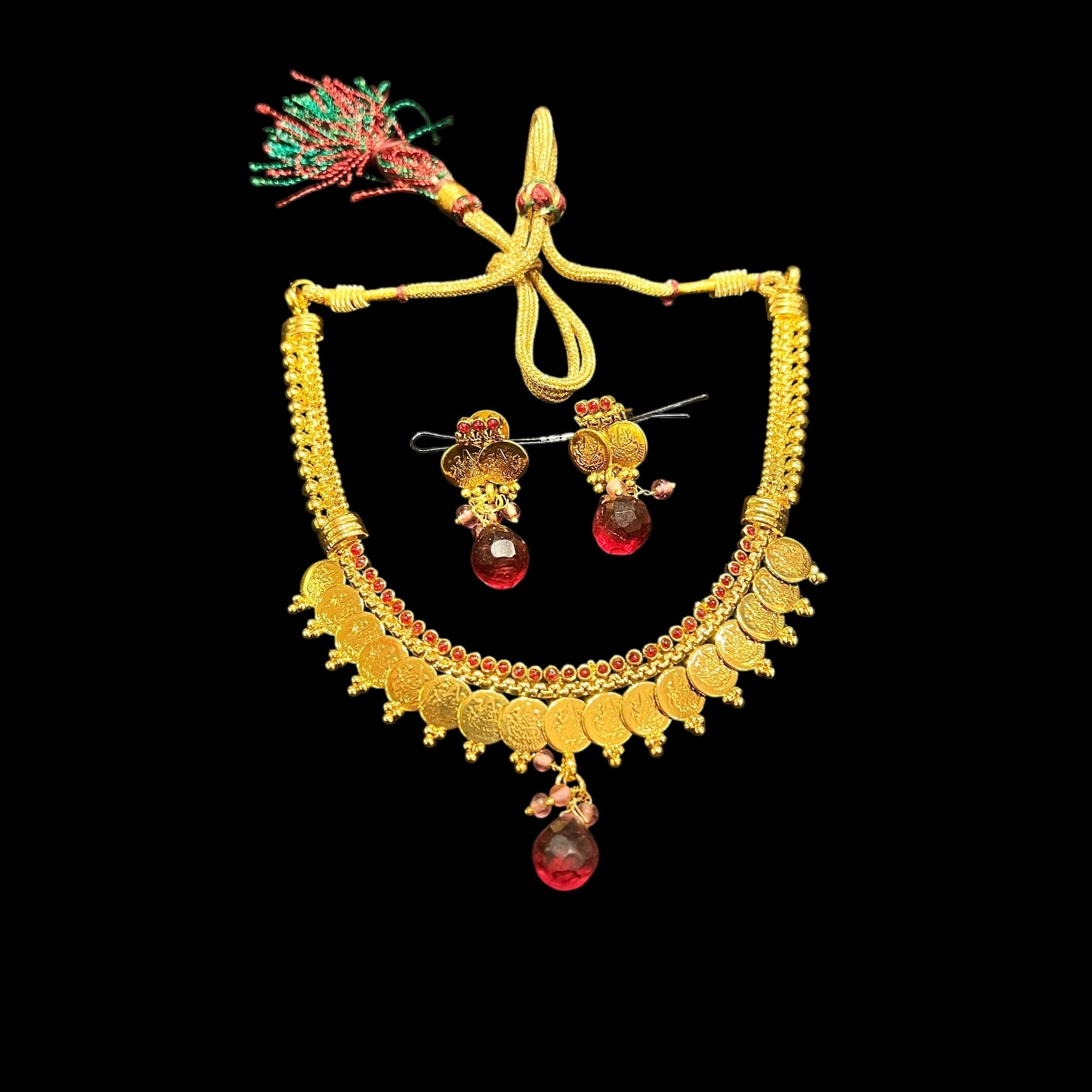 Gold Temple Necklace & Earrings