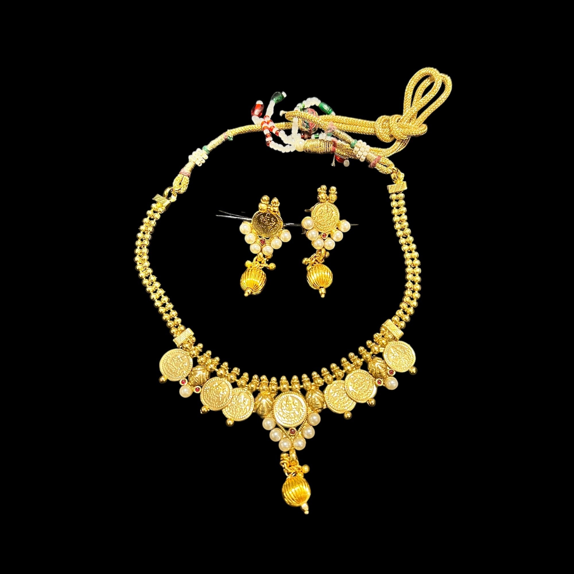 Gold Temple Necklace & Earrings