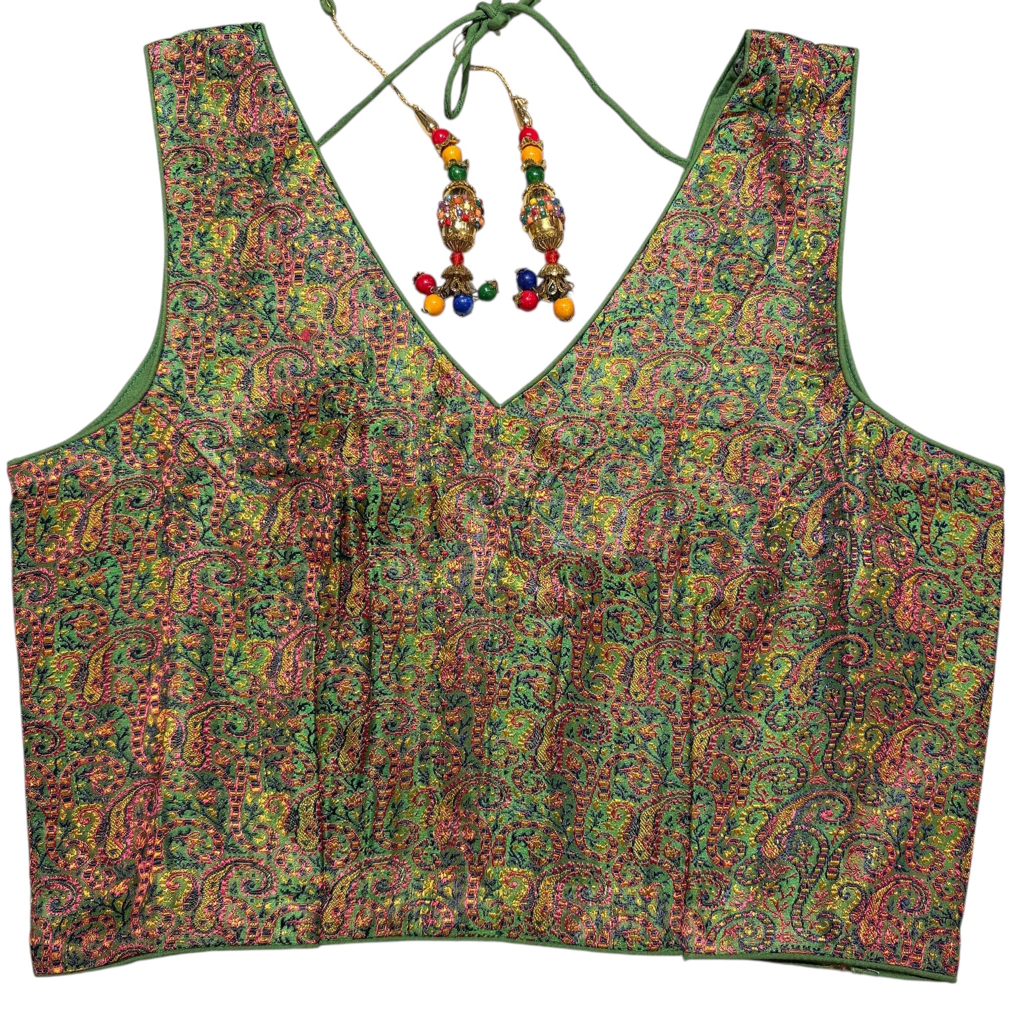 Brocade & Embroidered Saree Blouses-25-Size 32 - Vintage India NYC