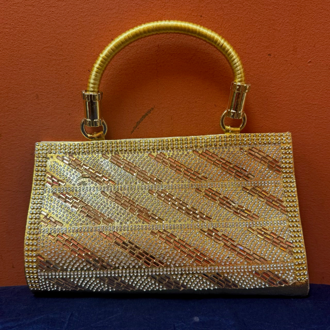Gold Stonework Purse - Vintage India NYC