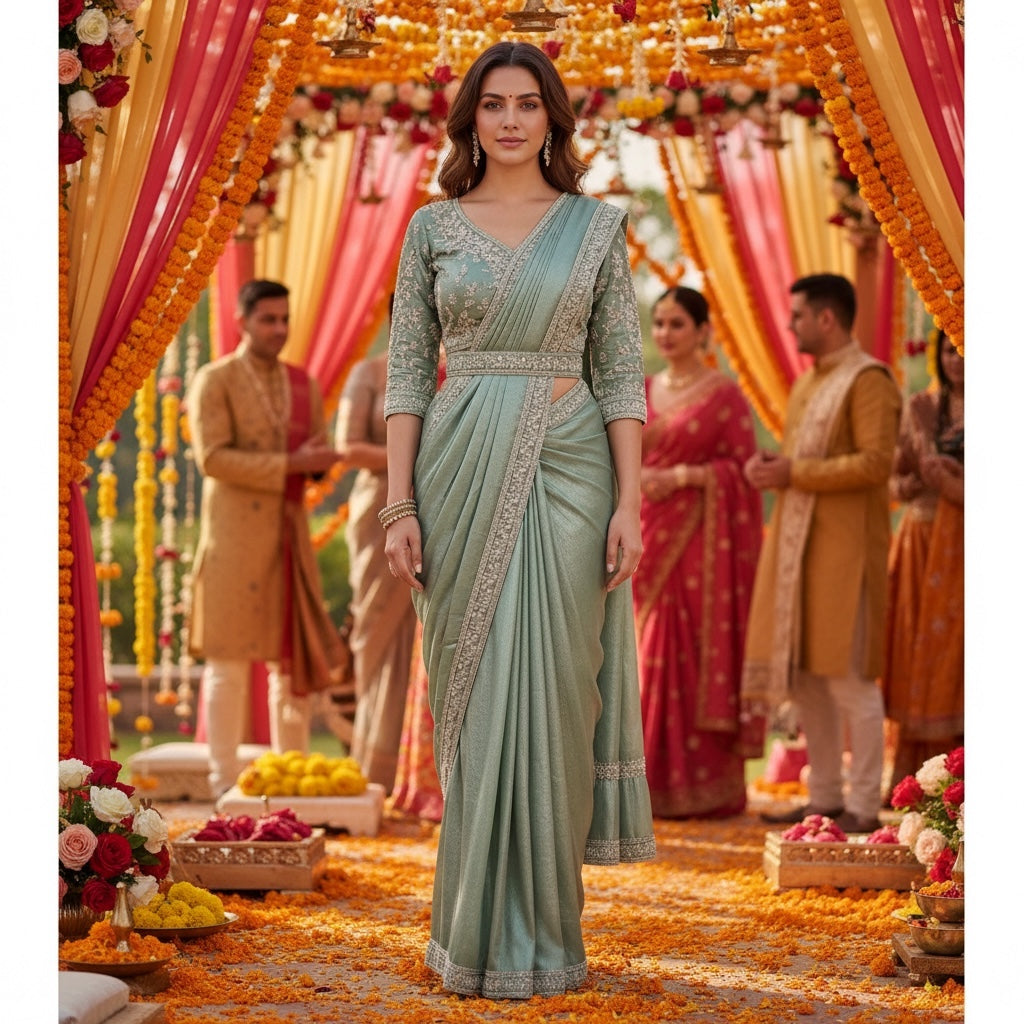 Readymade Pastel Sarees-2 Colors