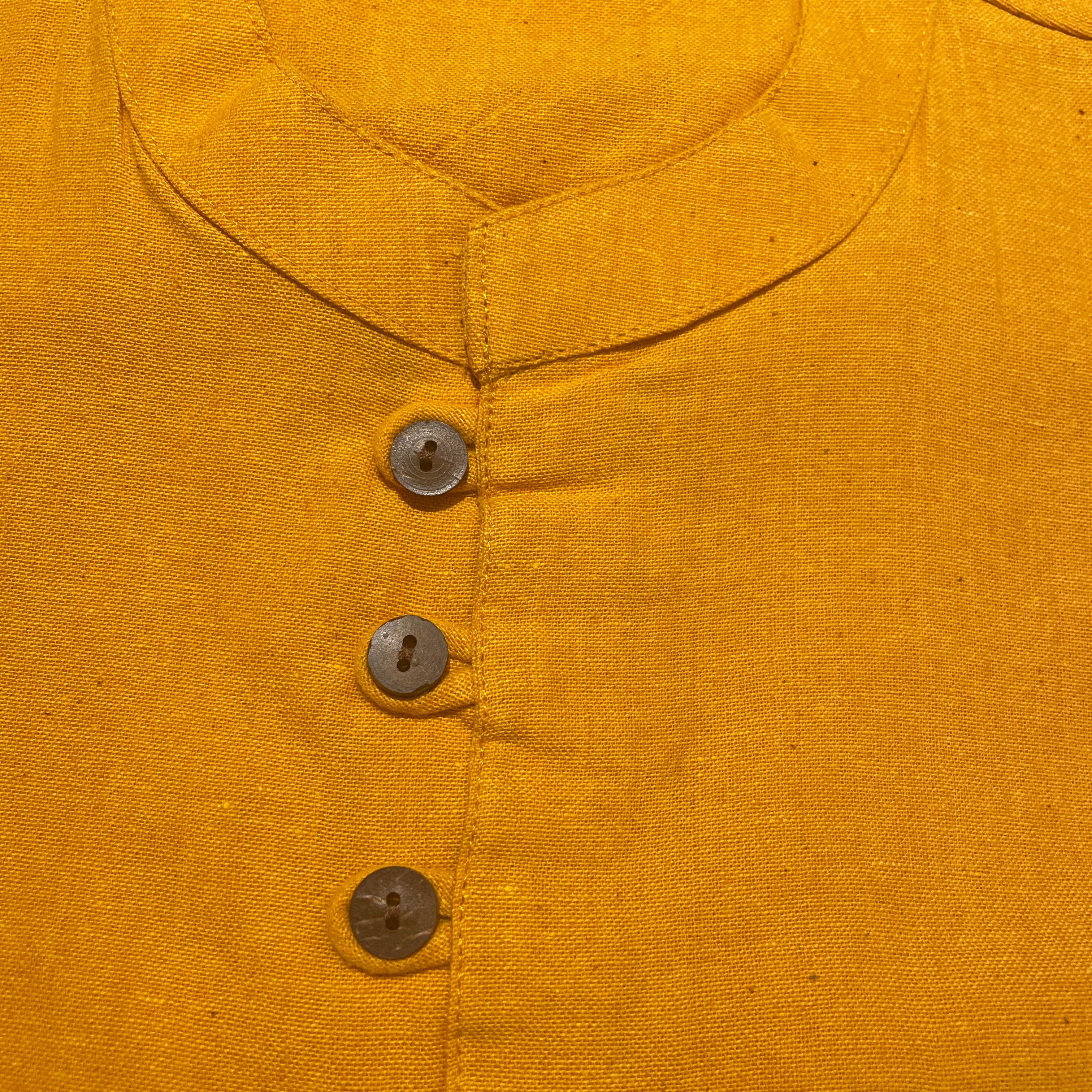 Khadi Short Kurta Shirt - size 38 - Vintage India NYC