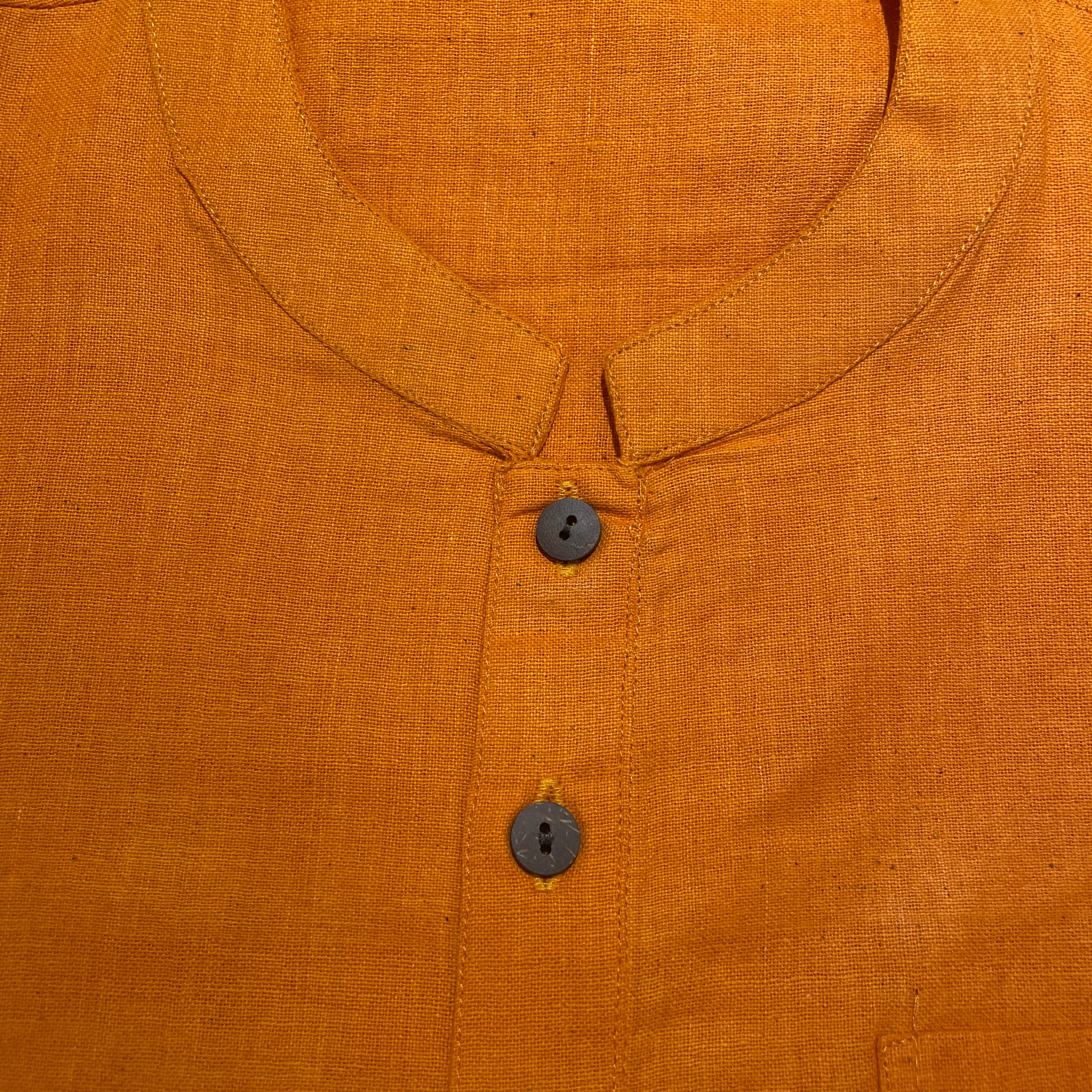 Khadi Short Kurta Shirt - size 40 - Vintage India NYC