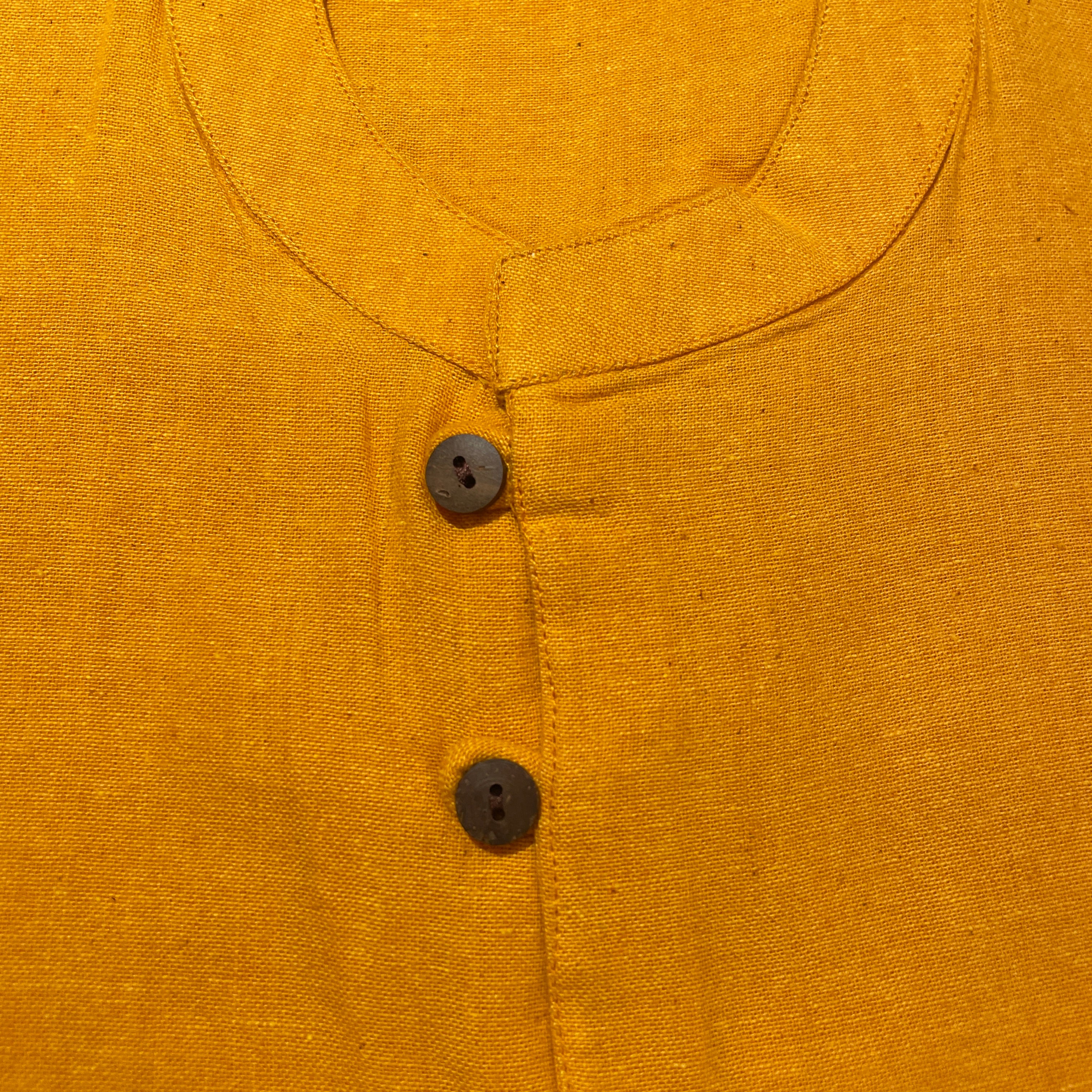 Khadi Short Kurta Shirt - size 44 - Vintage India NYC