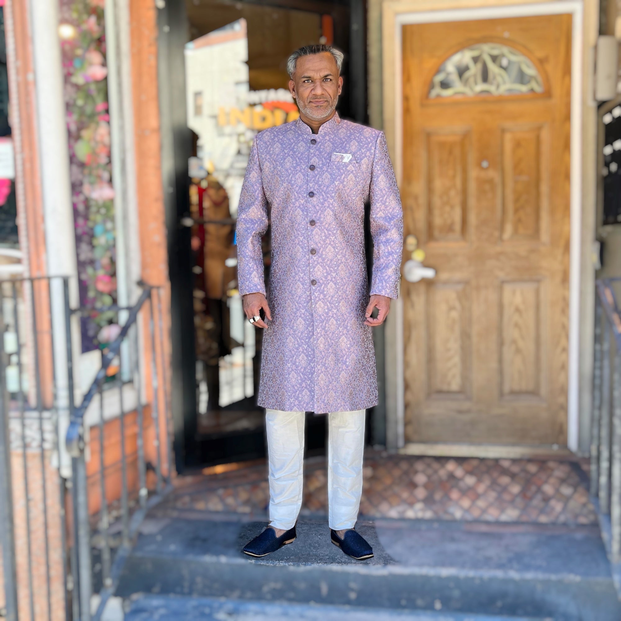 Lavender Floral Sherwani