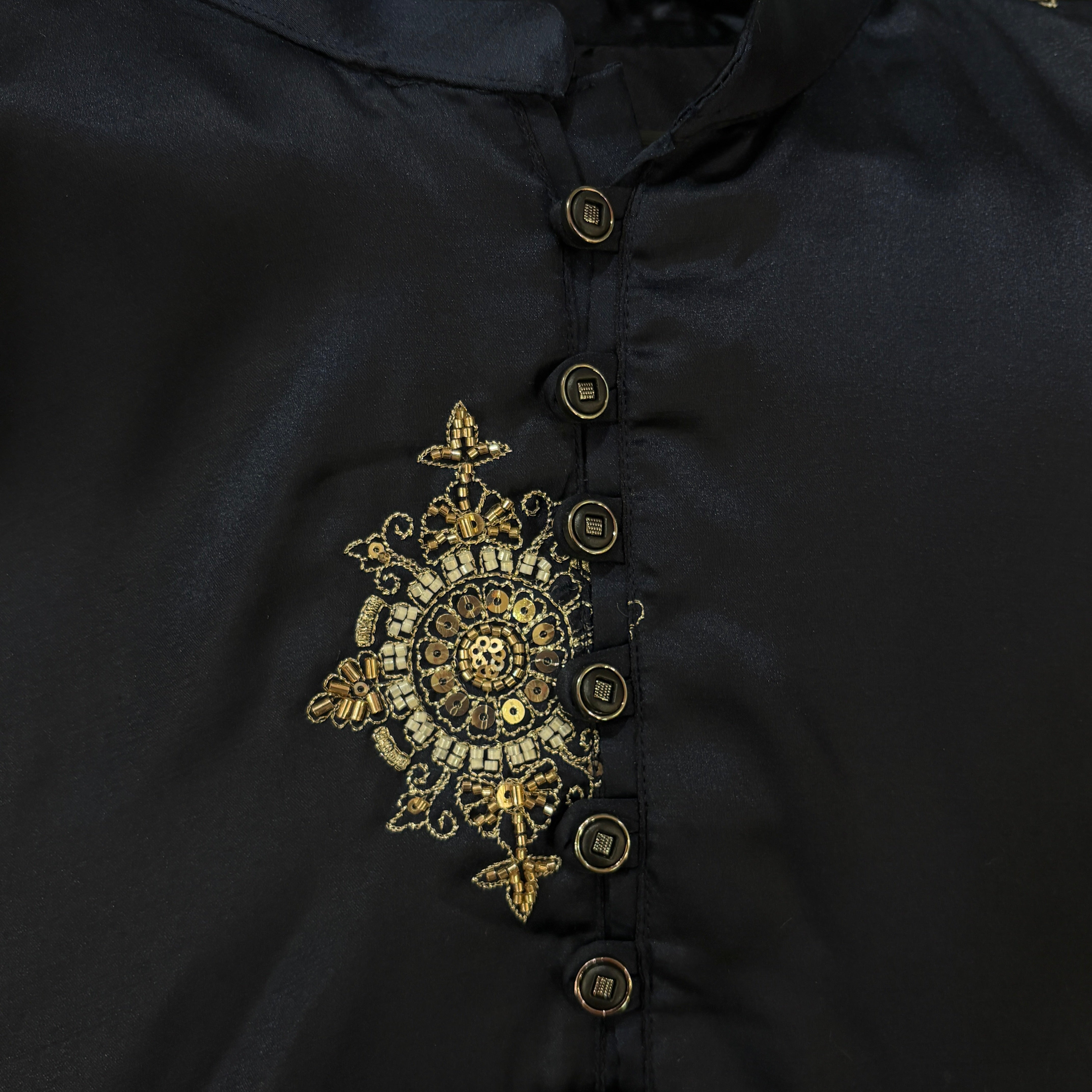 Big & Tall Navy Embroidered Kurta