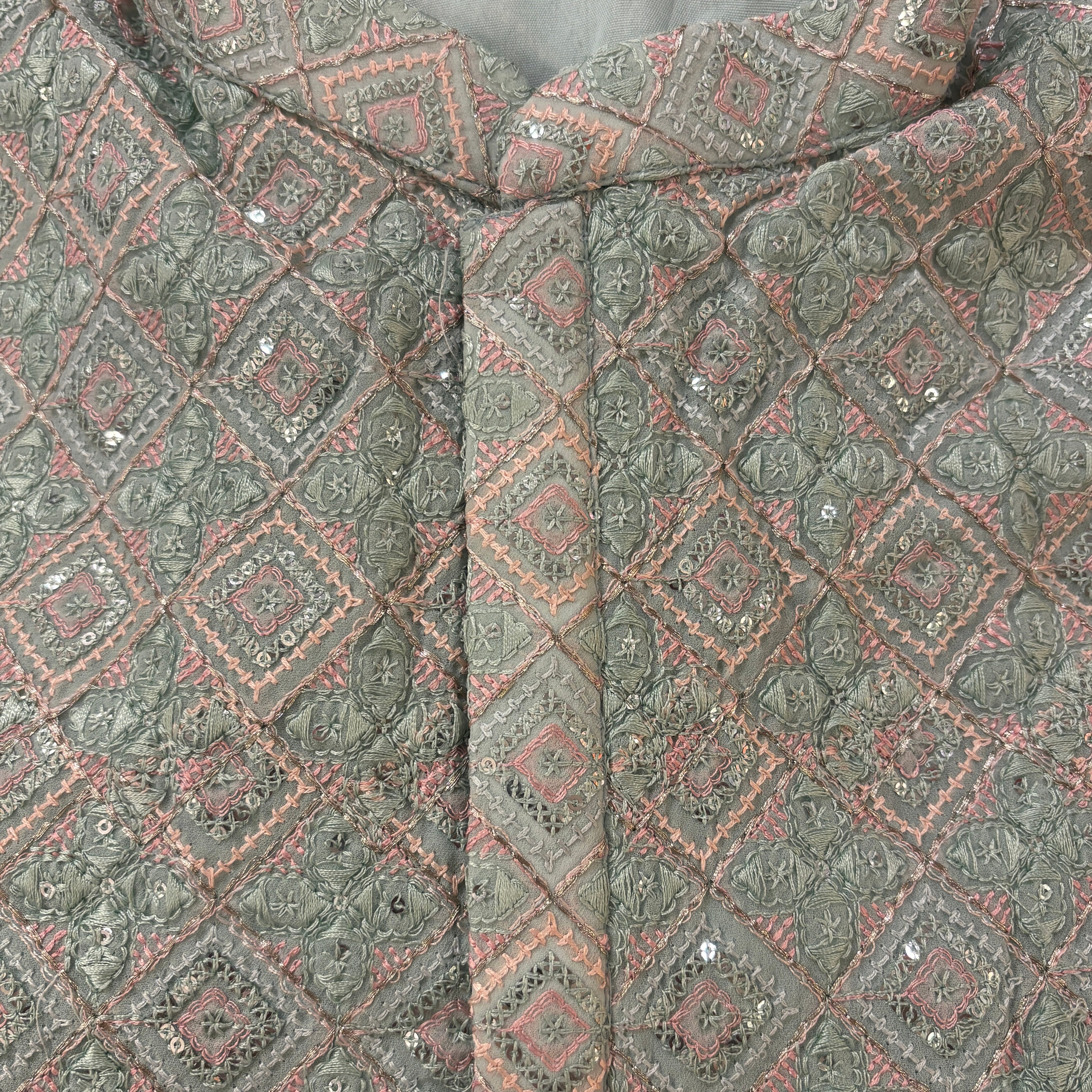 Mint & Pink Lucknowi Kurta