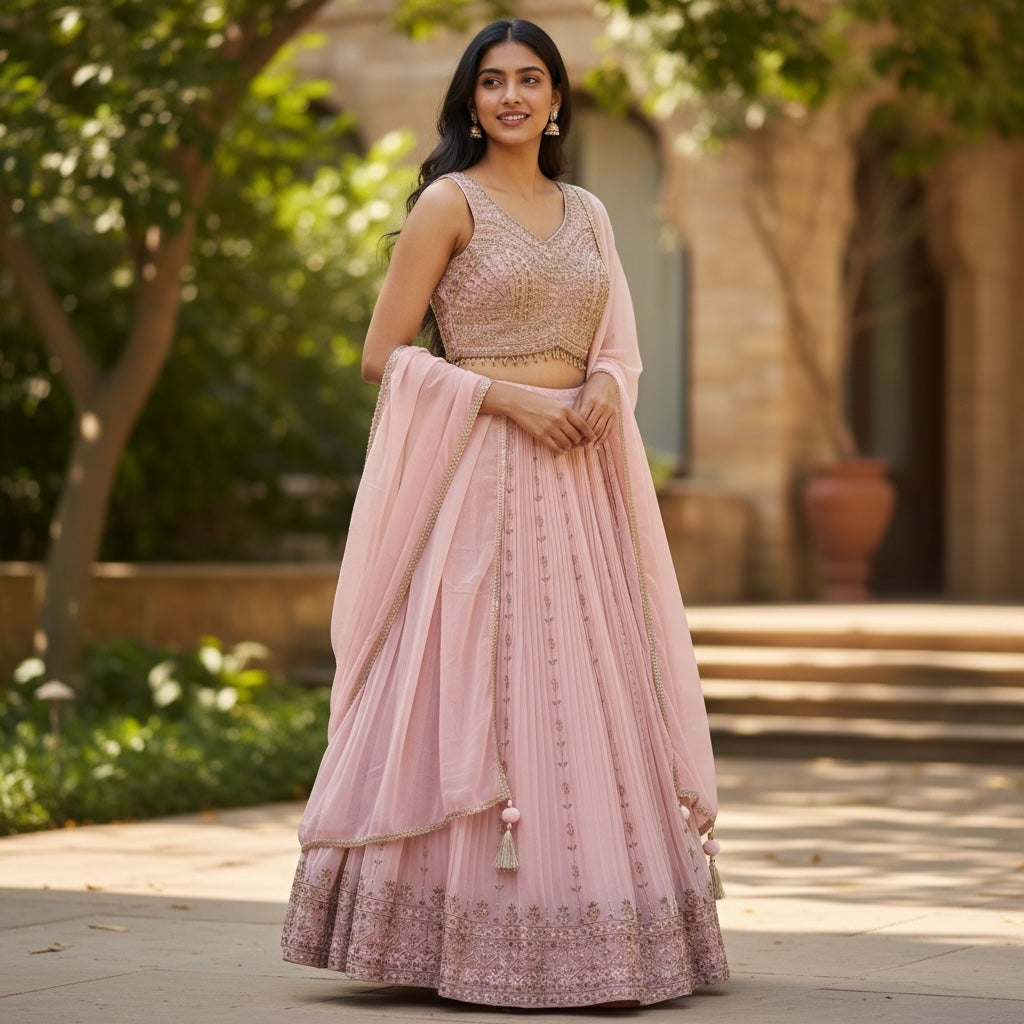 Pale Pink Lehenga Set