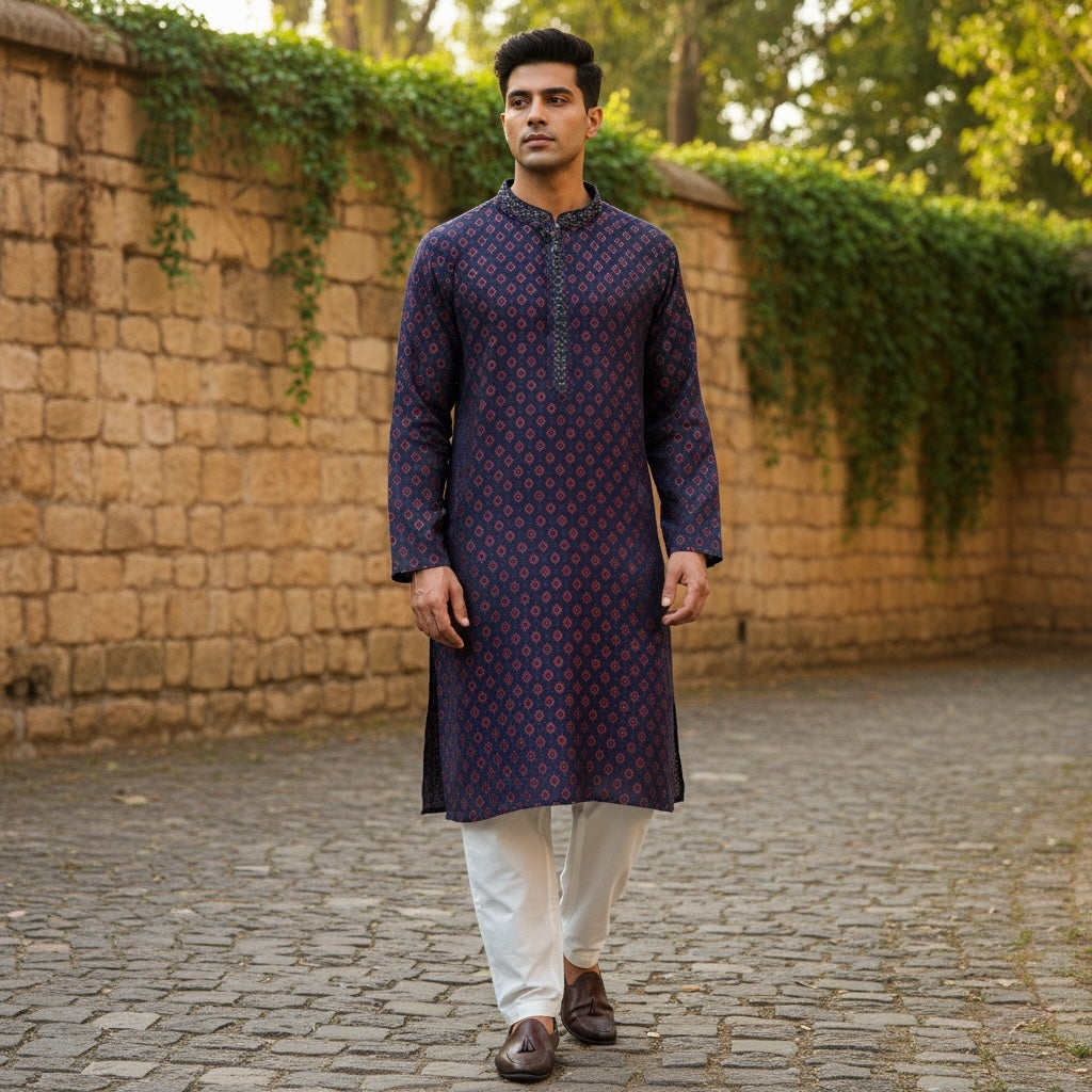 Ogee Wave Kurta-Colors - Vintage India NYC
