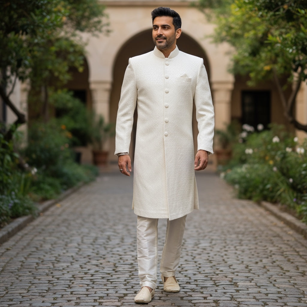 YD Ivory Embroidered Sherwani