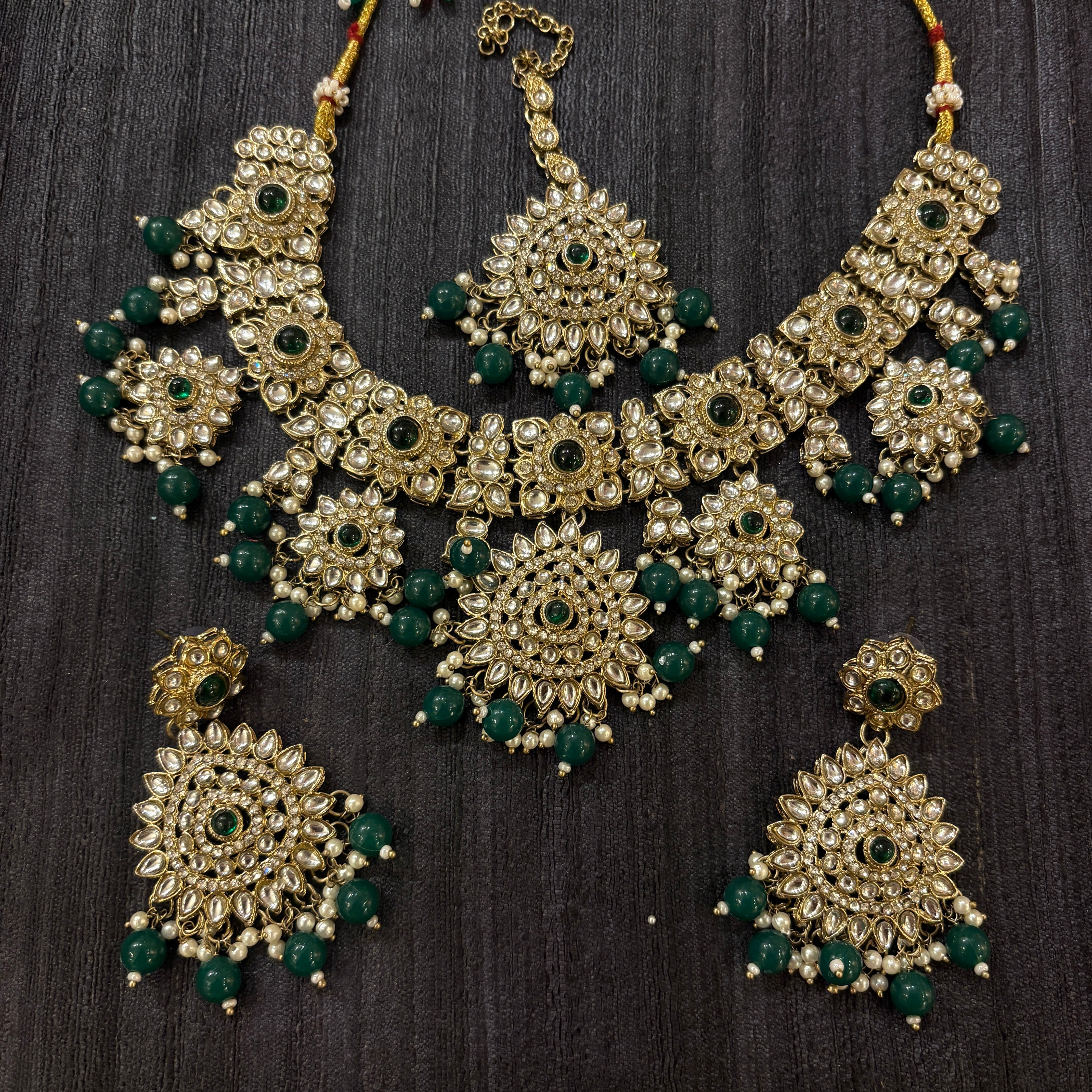DT Square Flower Drop Necklace Sets-Colors