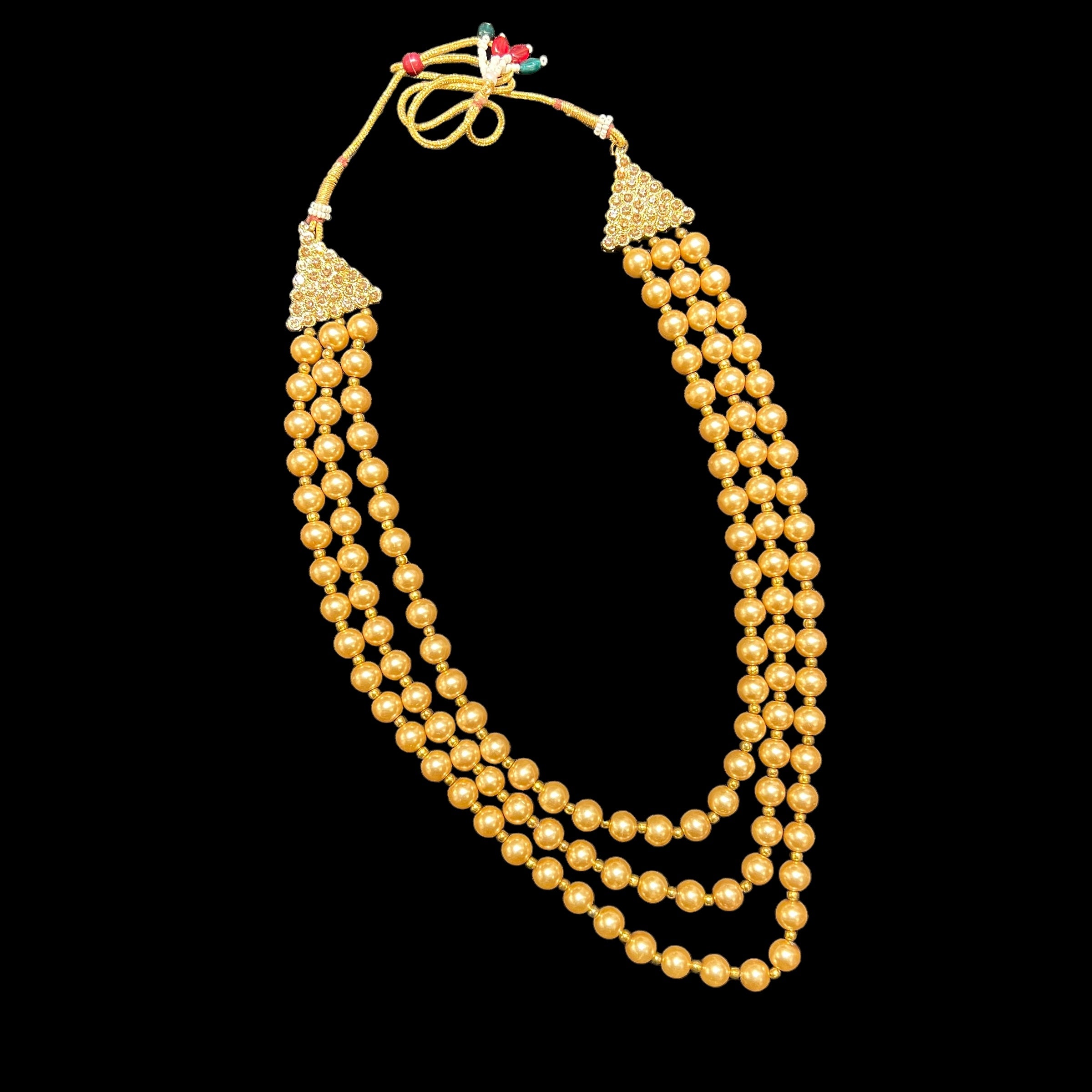 Dulha Kantha-Large Gold Pearl - Vintage India NYC