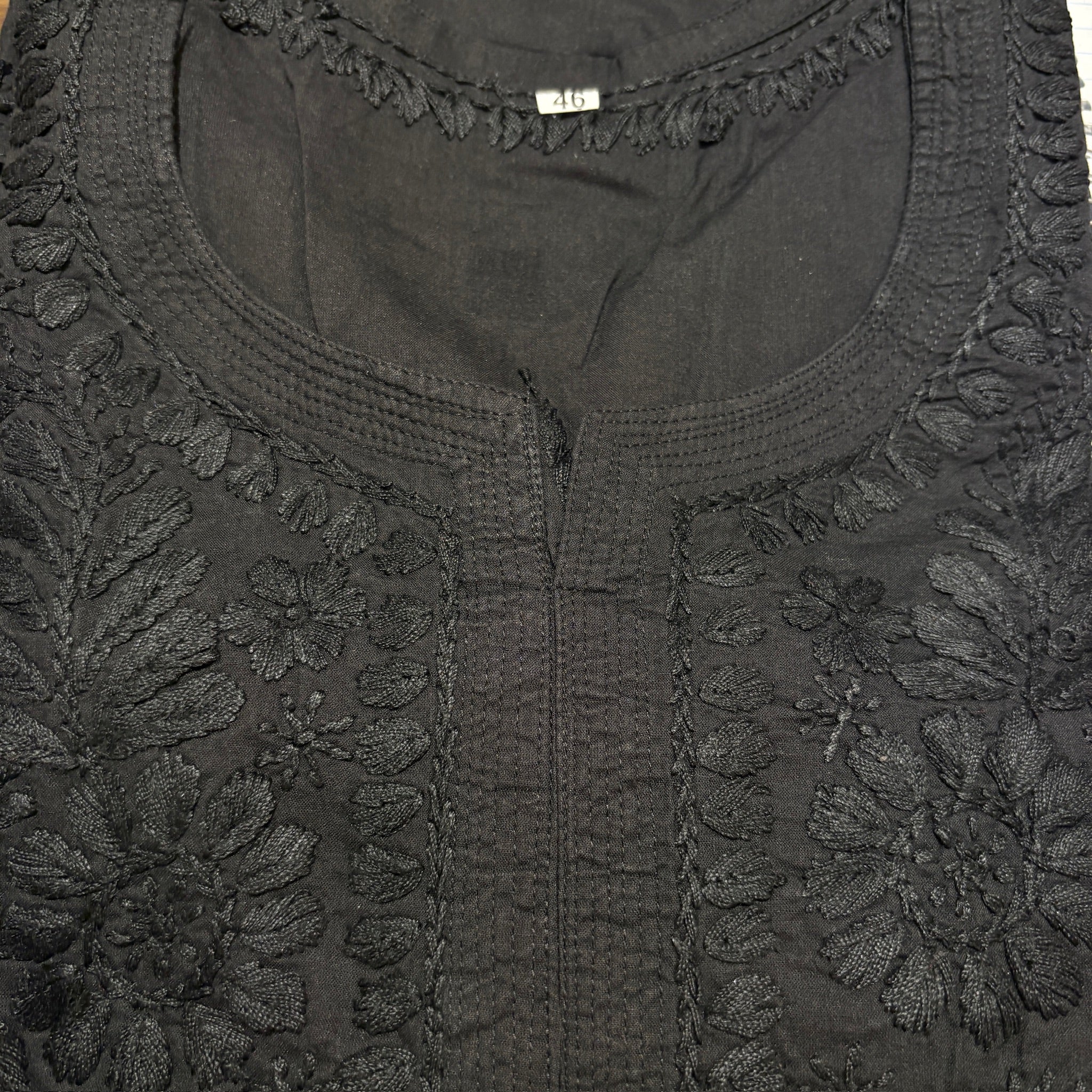 MA Short Embroidered Cotton Kurti-Size 44