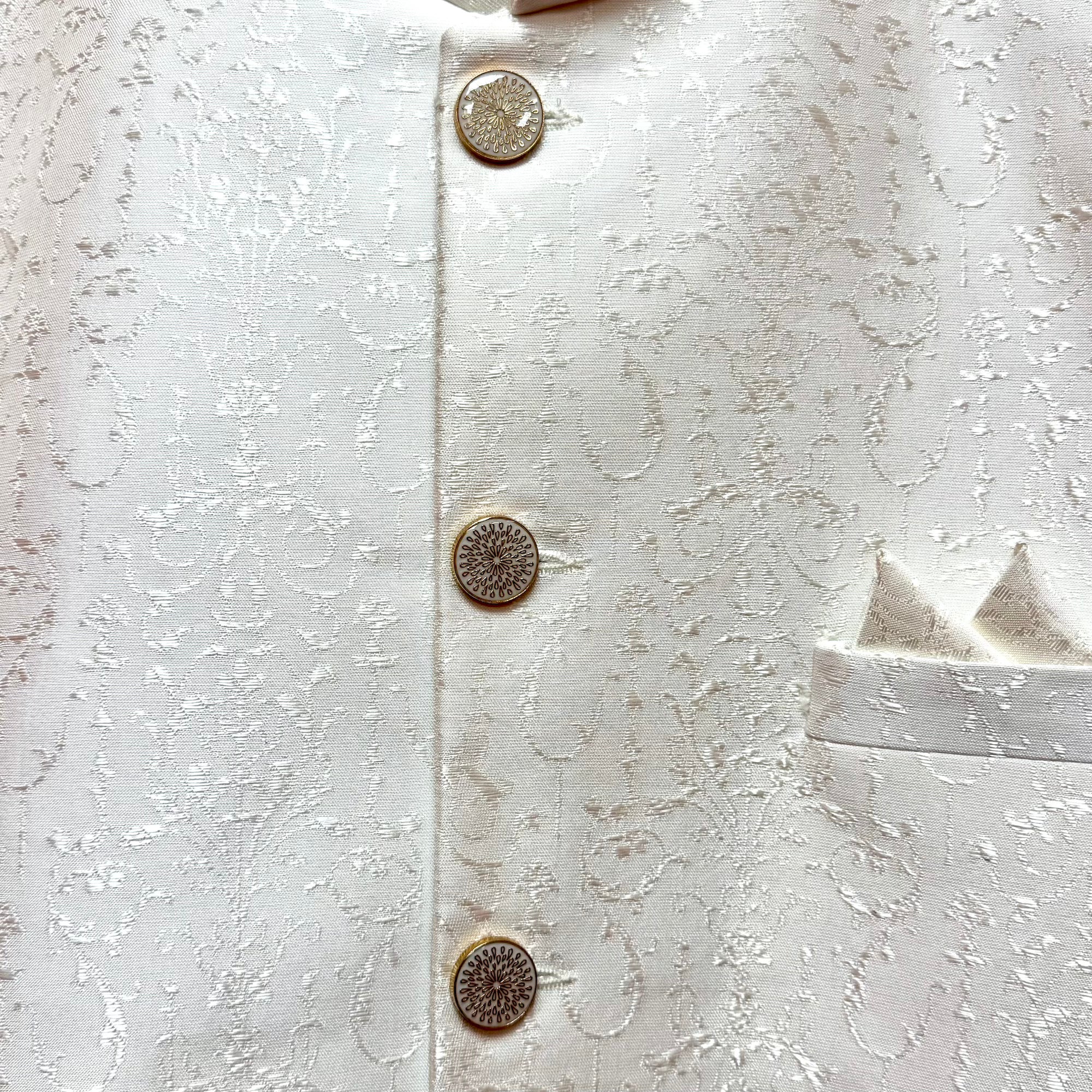 Ivory Chandelier Jacquard Jodhpuri Jacket