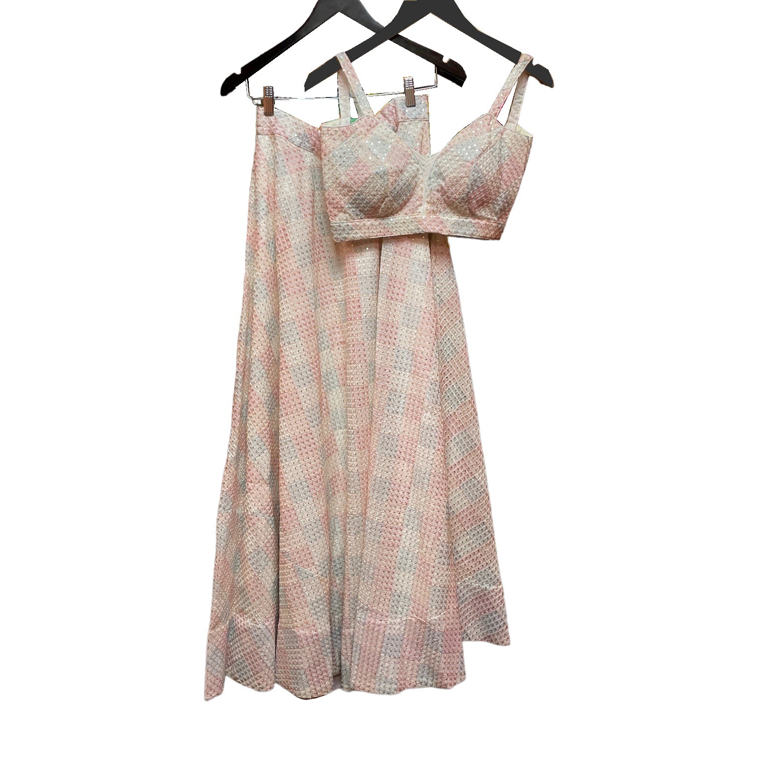 Ivory Multicolor Threadwork Lehenga Set - Vintage India NYC